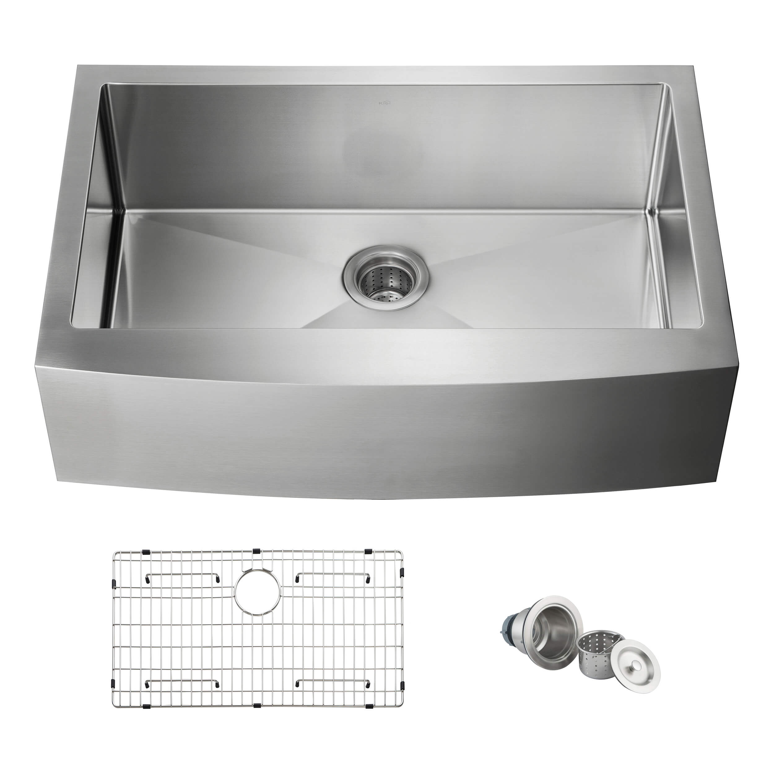 33″ Handcrafted Farmhouse Apron Single Bowl Stainless Steel Kitchen Sink – K1-SF33