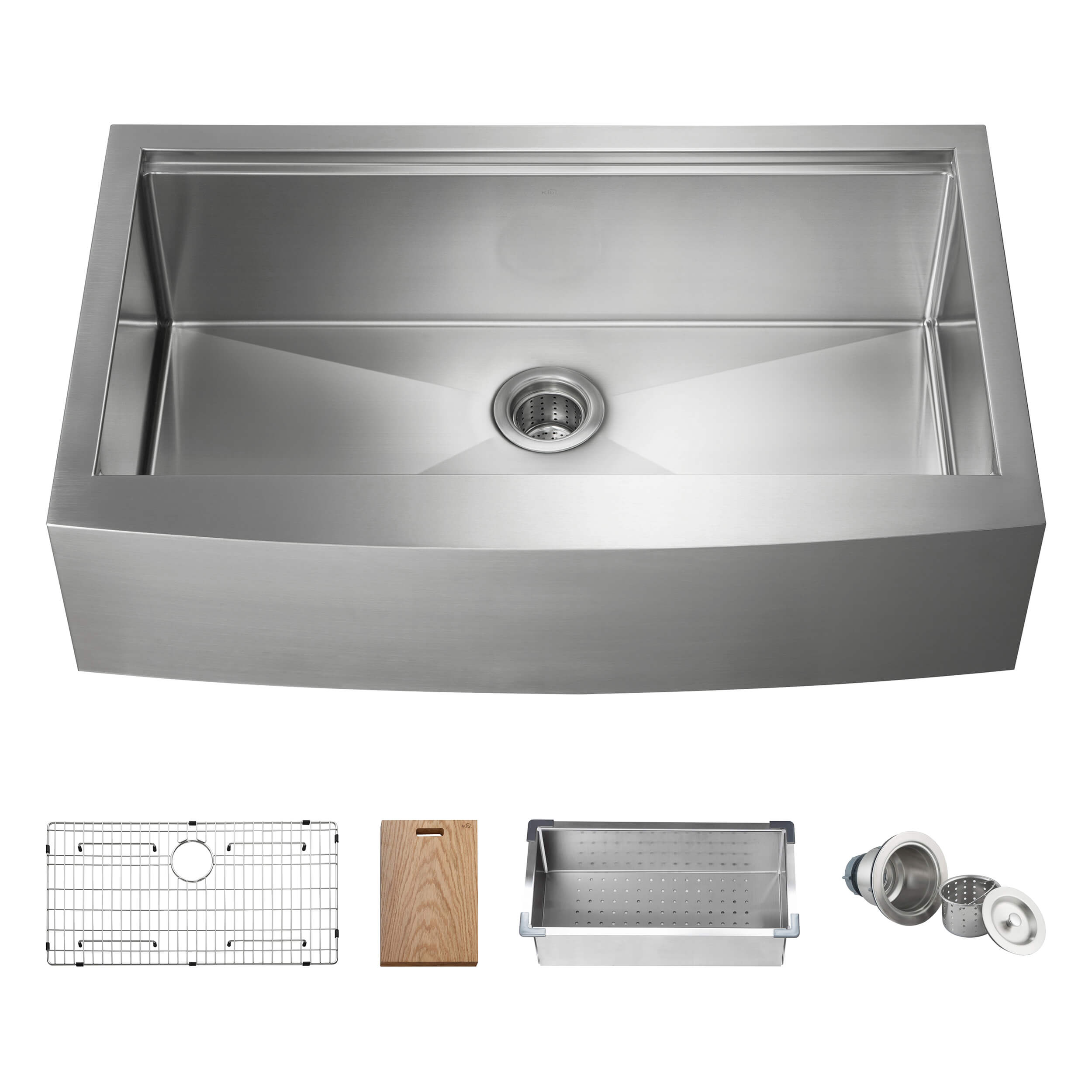 36″ Farmhouse Apron Single Bowl Stainless Steel Workstation Kitchen Sink – K1-SF36T