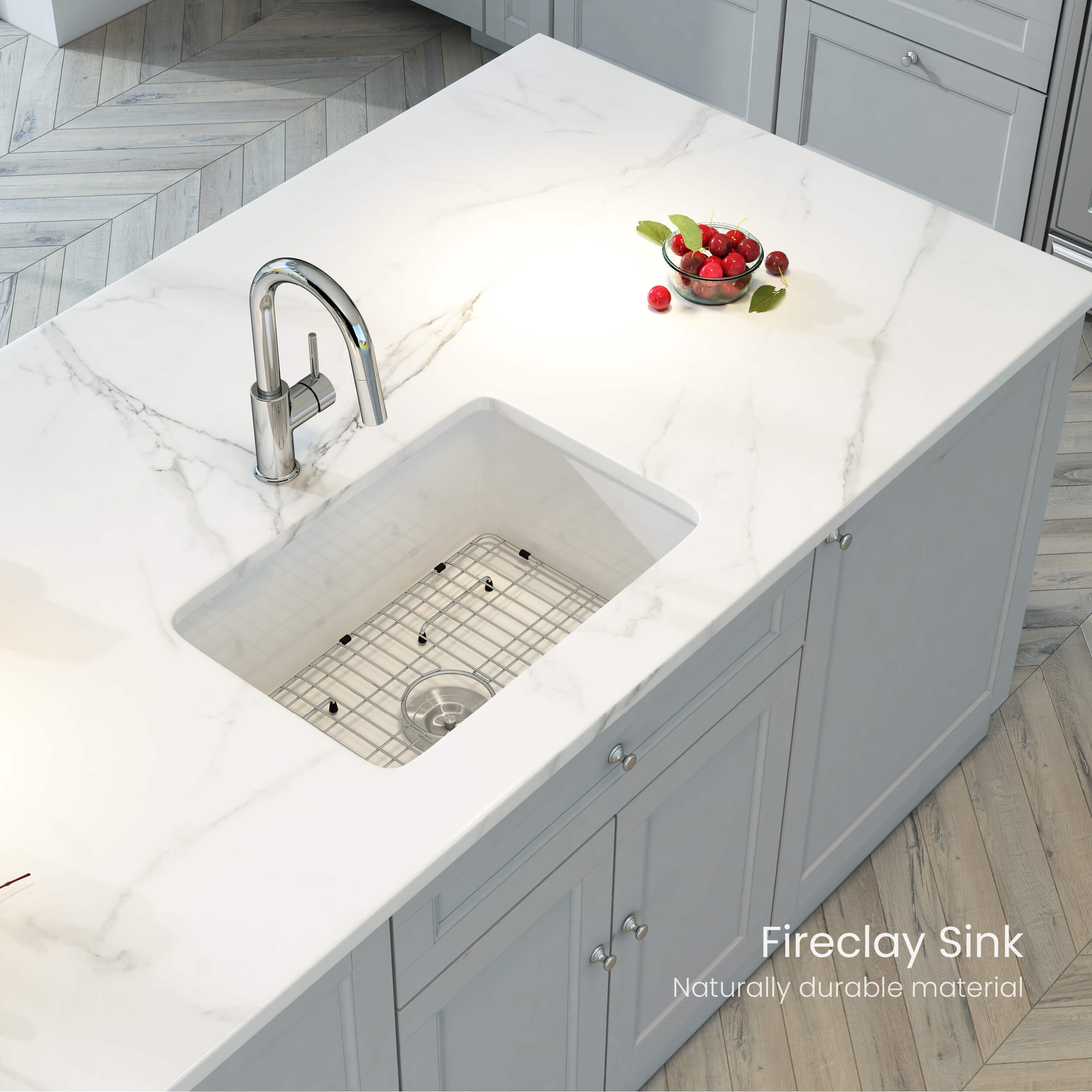 Landis 27″ Fireclay Kitchen Undermount Sink Single Bowl - K2-S27