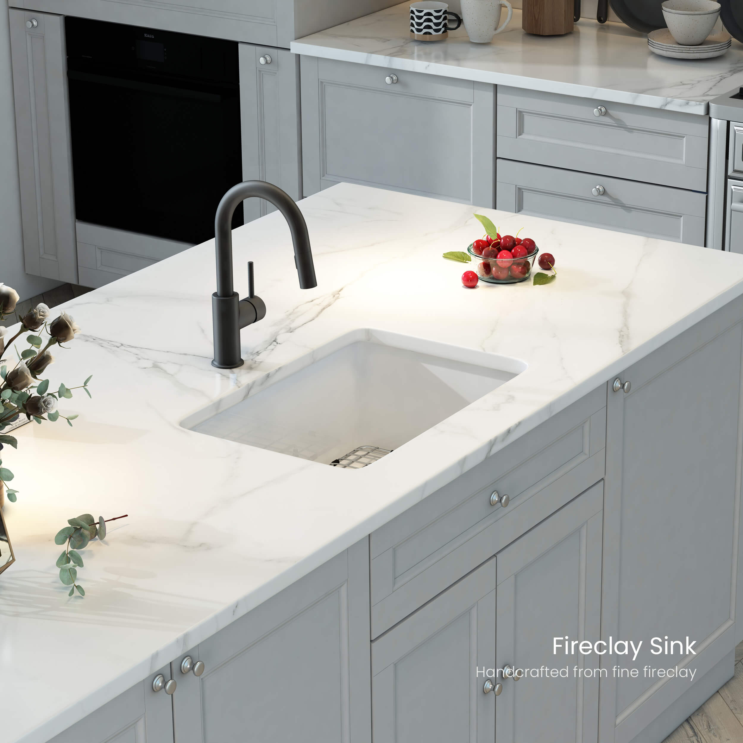 Landis 27″ Fireclay Kitchen Undermount Sink Single Bowl - K2-S27