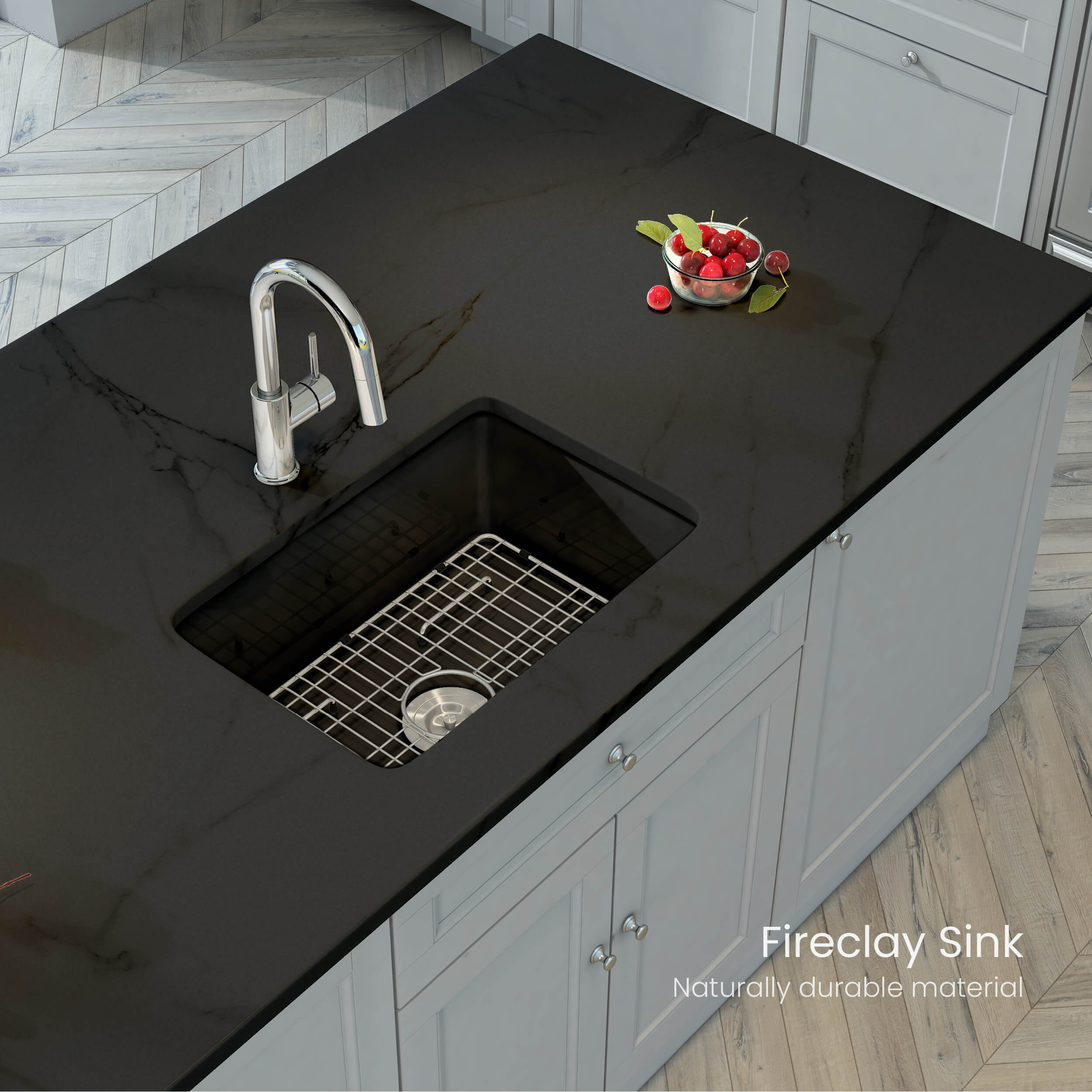 Pure 27″ Fireclay Kitchen Undermount Single Bowl Sink - K2-S27MB