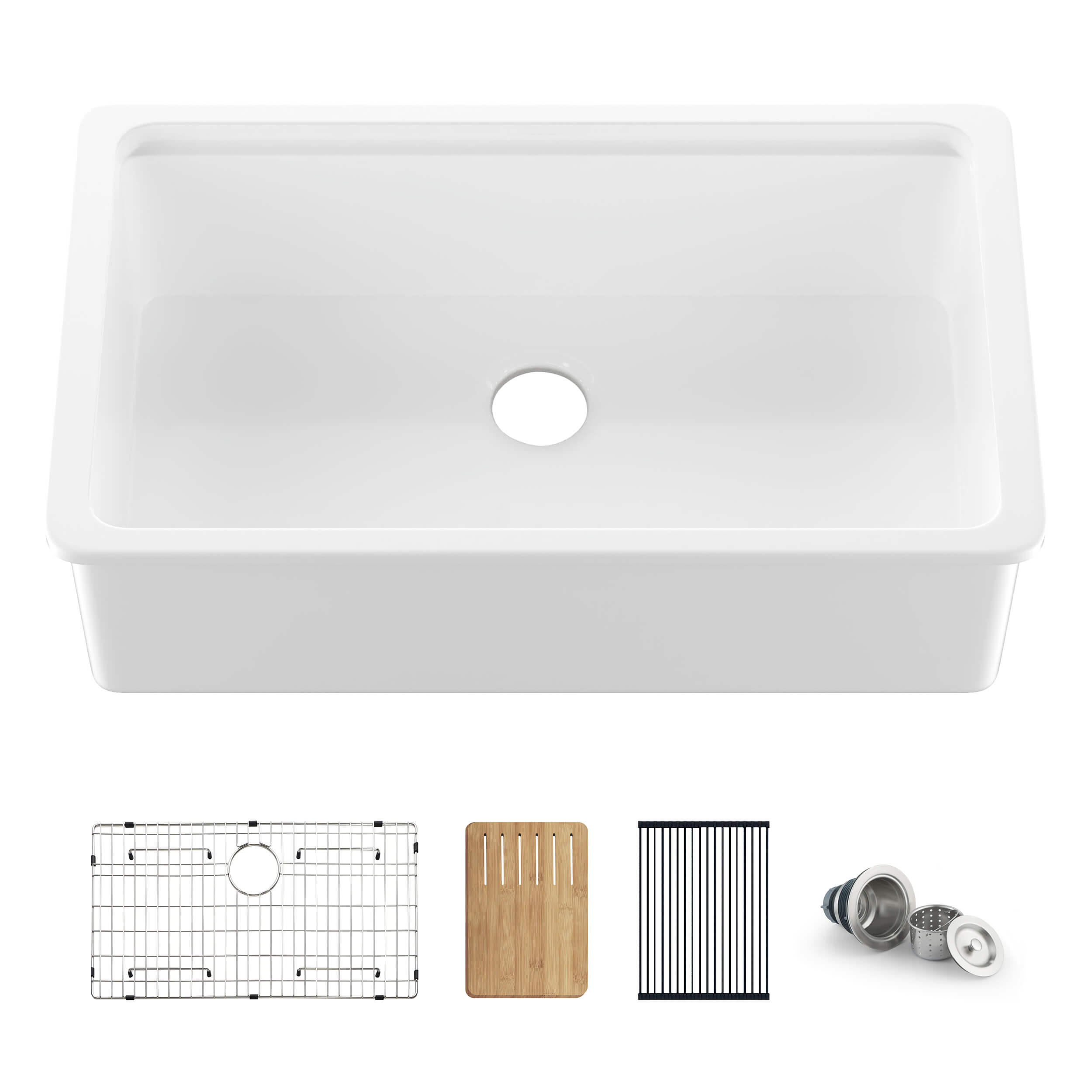 33″ Pure Fireclay Undermount Workstation Sink – K2-S33T