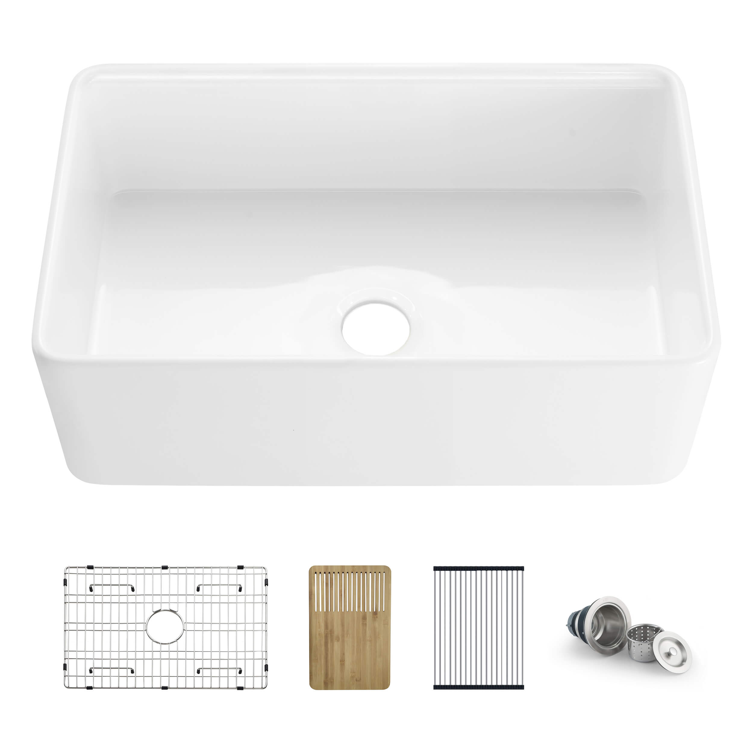 Pure 30″ Fireclay Kitchen Farmhouse Workstation Sink Pure Series- K2-SF30T