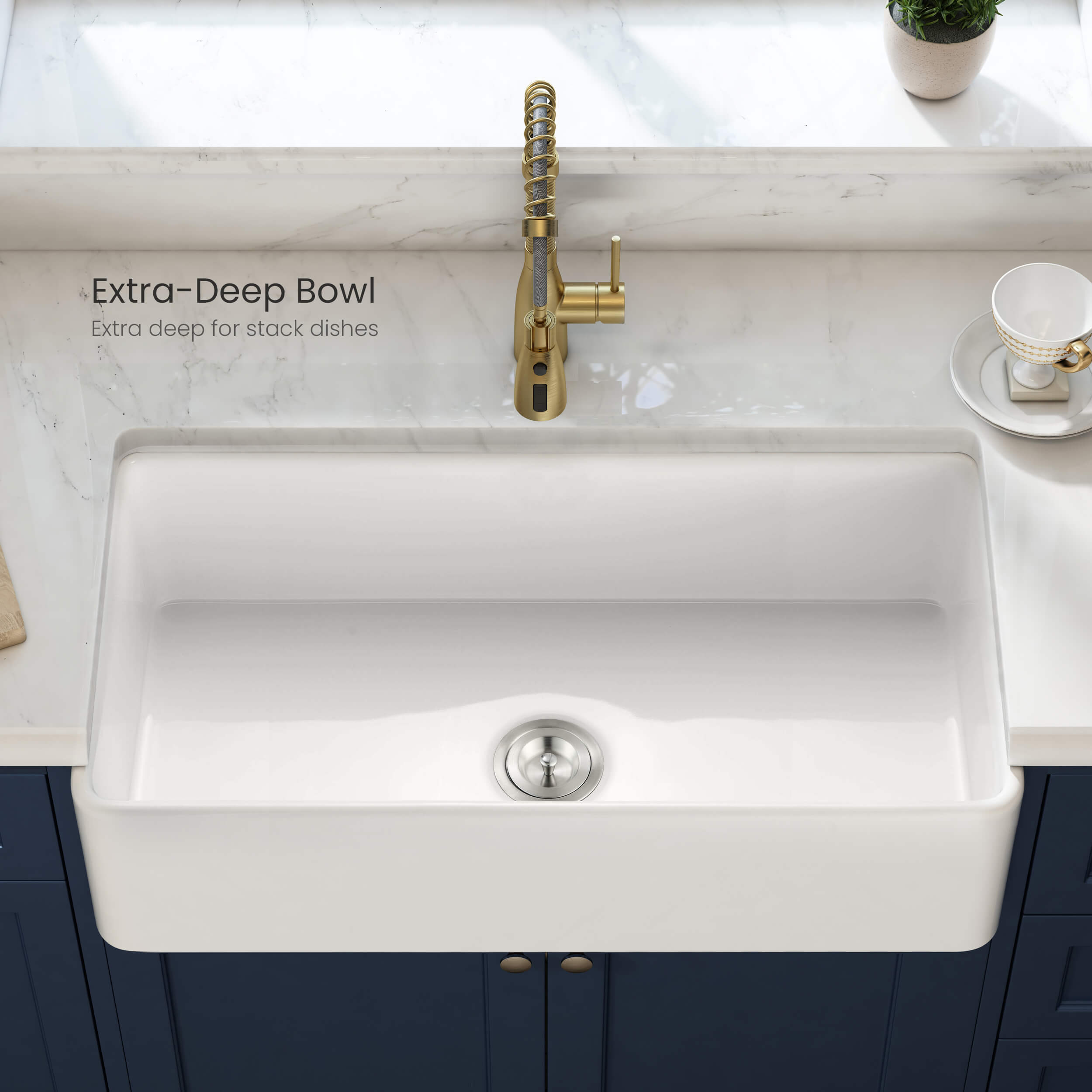 Pure 36'' Farmhouse Kitchen Fireclay Sink - K2-SF36