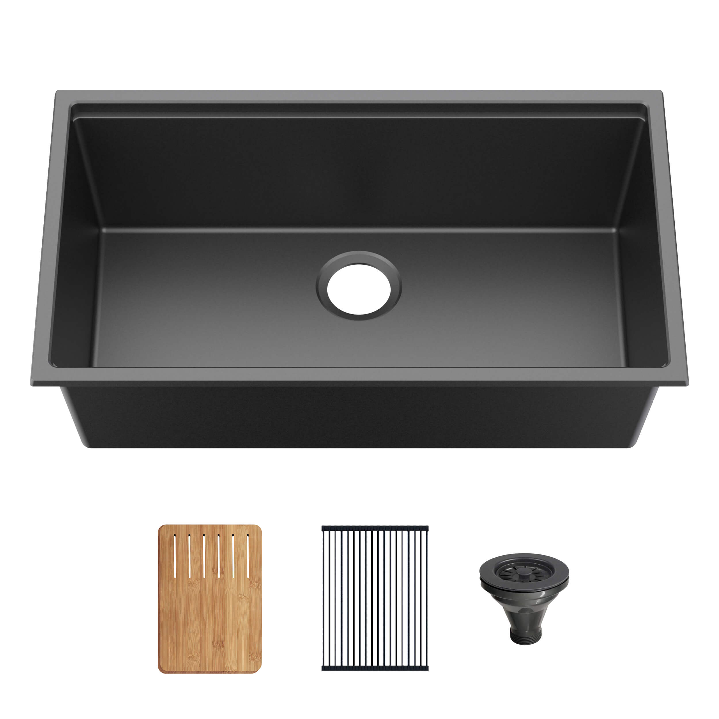 33″ Undermount Workstation Single Bowl Quartz Kitchen Sink – K4-S33T