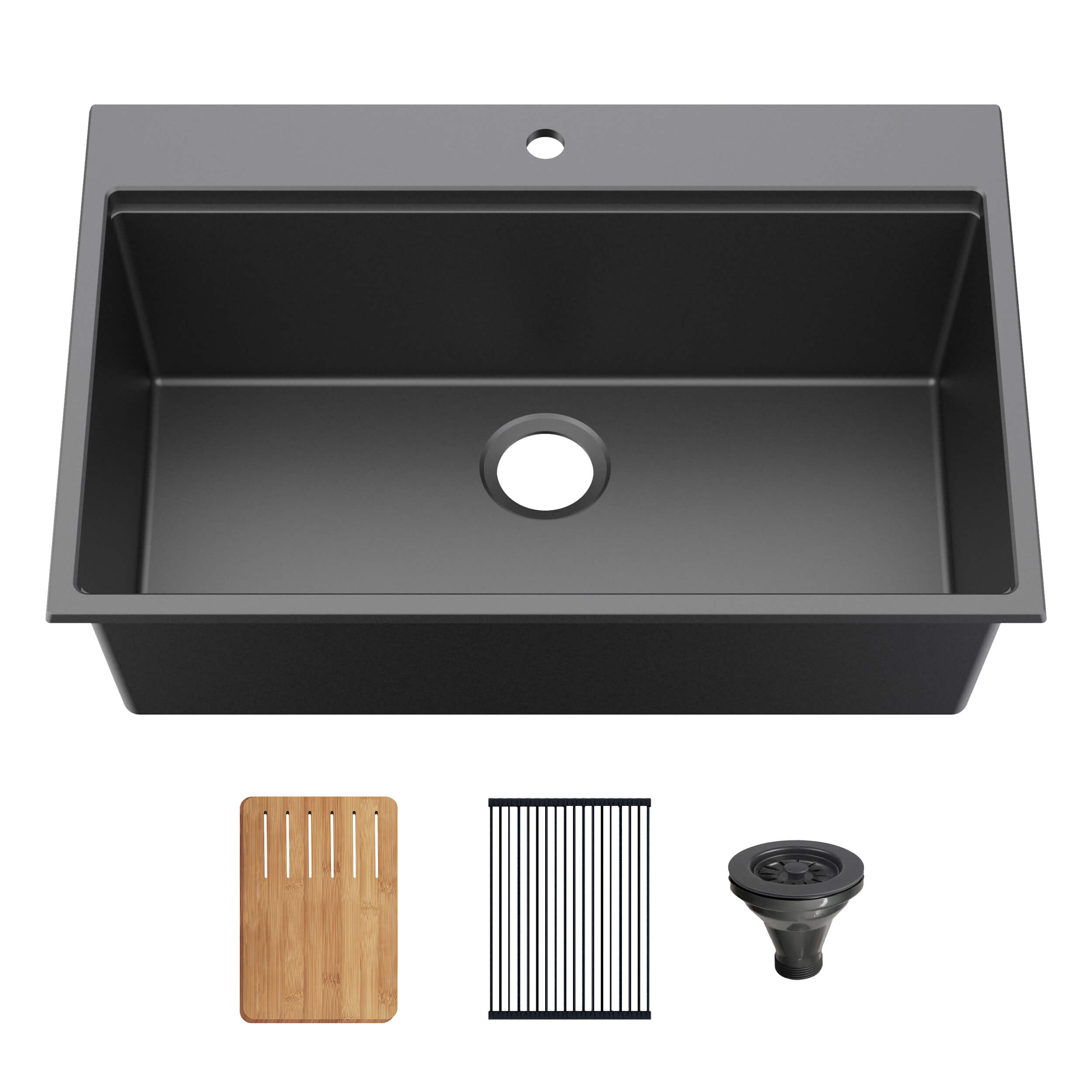 33″ Top-Mount Workstation Single Bowl Quartz Kitchen Sink – K4-TS33T