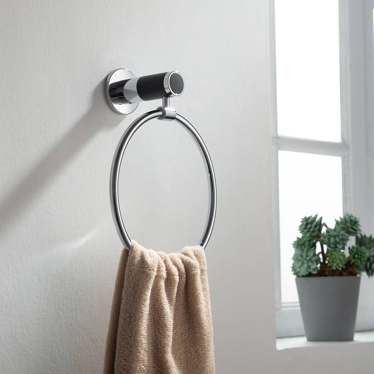 Bathroom Hardware Accessory Wall Mounted Round Towel Ring KBA1103