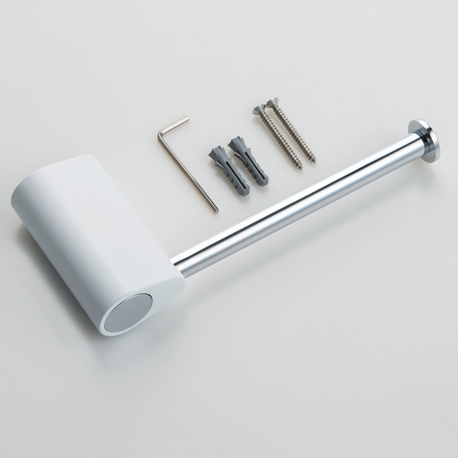 Chrome White Bathroom Hardware Accessory Wall Mounted Tissue Holder with Hook KBA1302