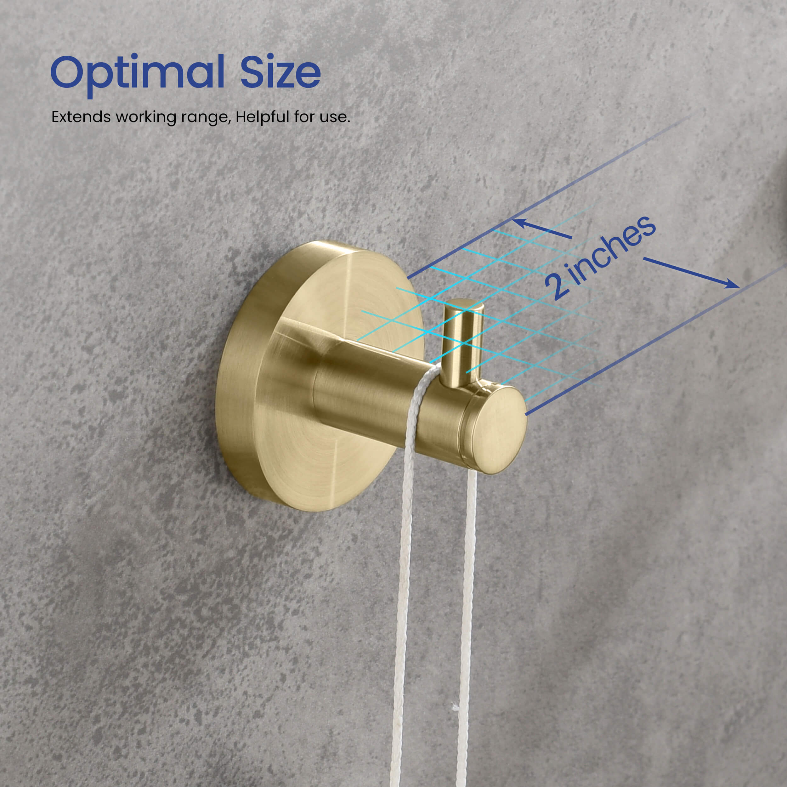 Circular Bathroom Towel & Robe Hook 2-Piece - KBA1401-2PC