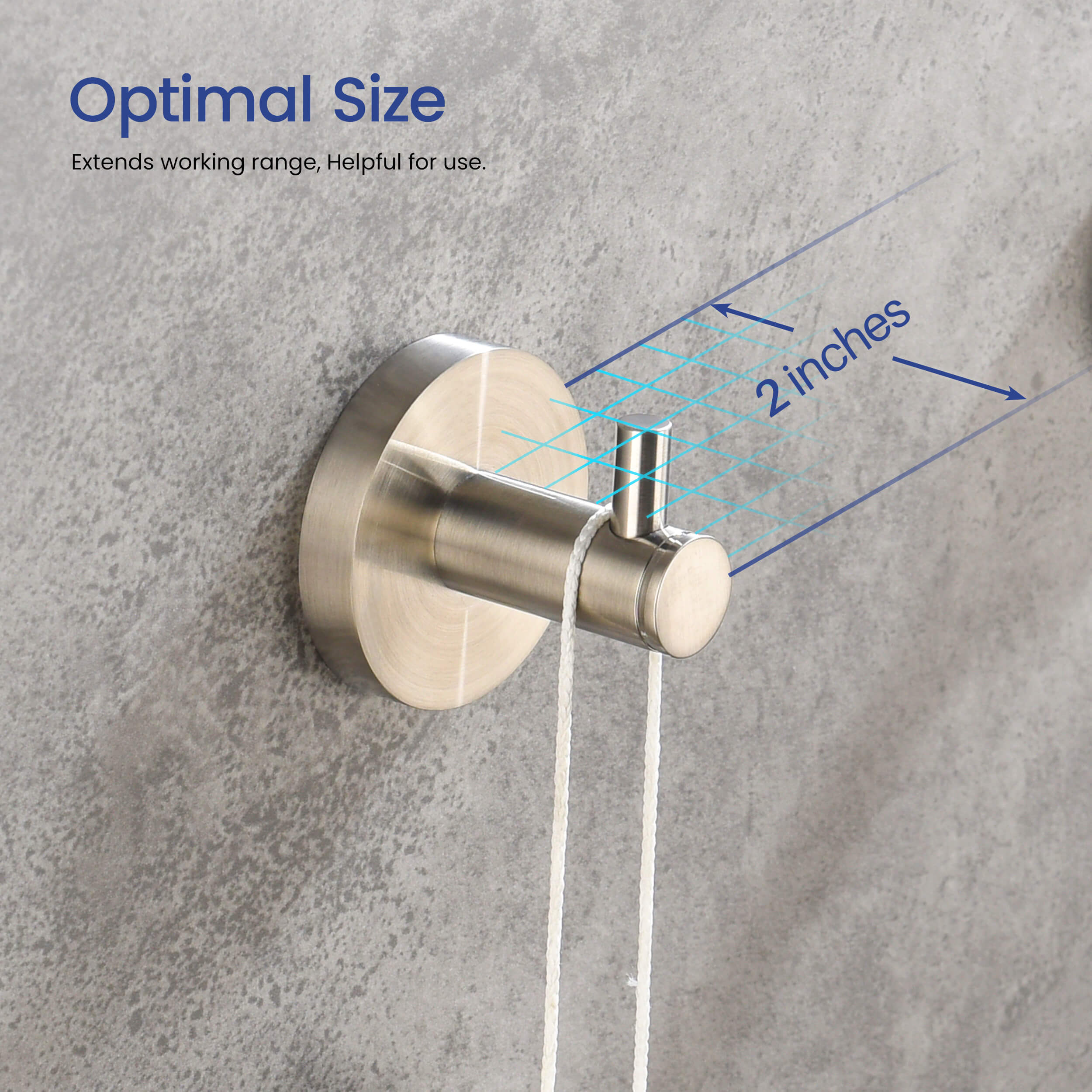 Circular Bathroom Towel & Robe Hook 2-Piece - KBA1401-2PC