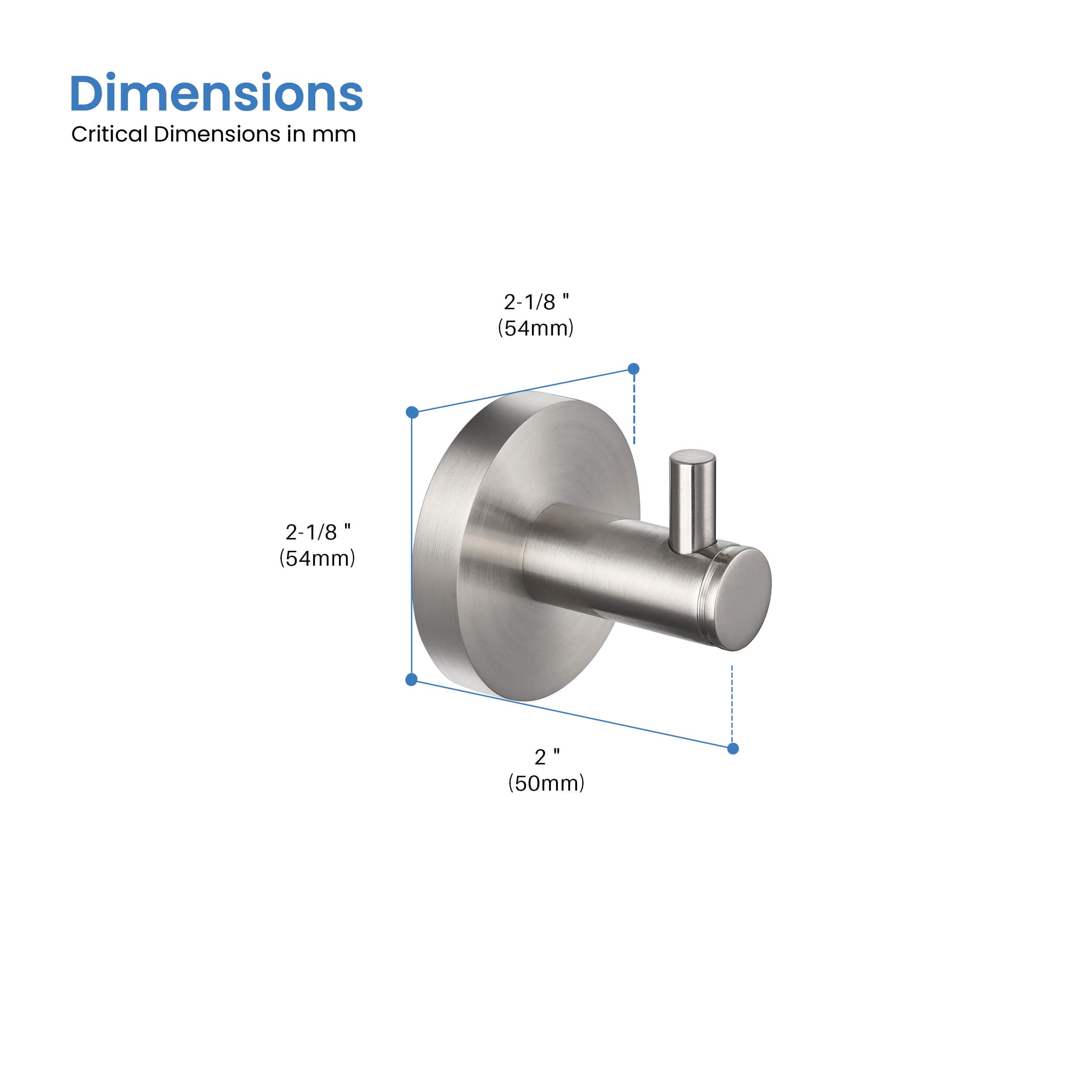 Circular Bathroom Towel & Robe Hook 3-Piece - KBA1401-3PC