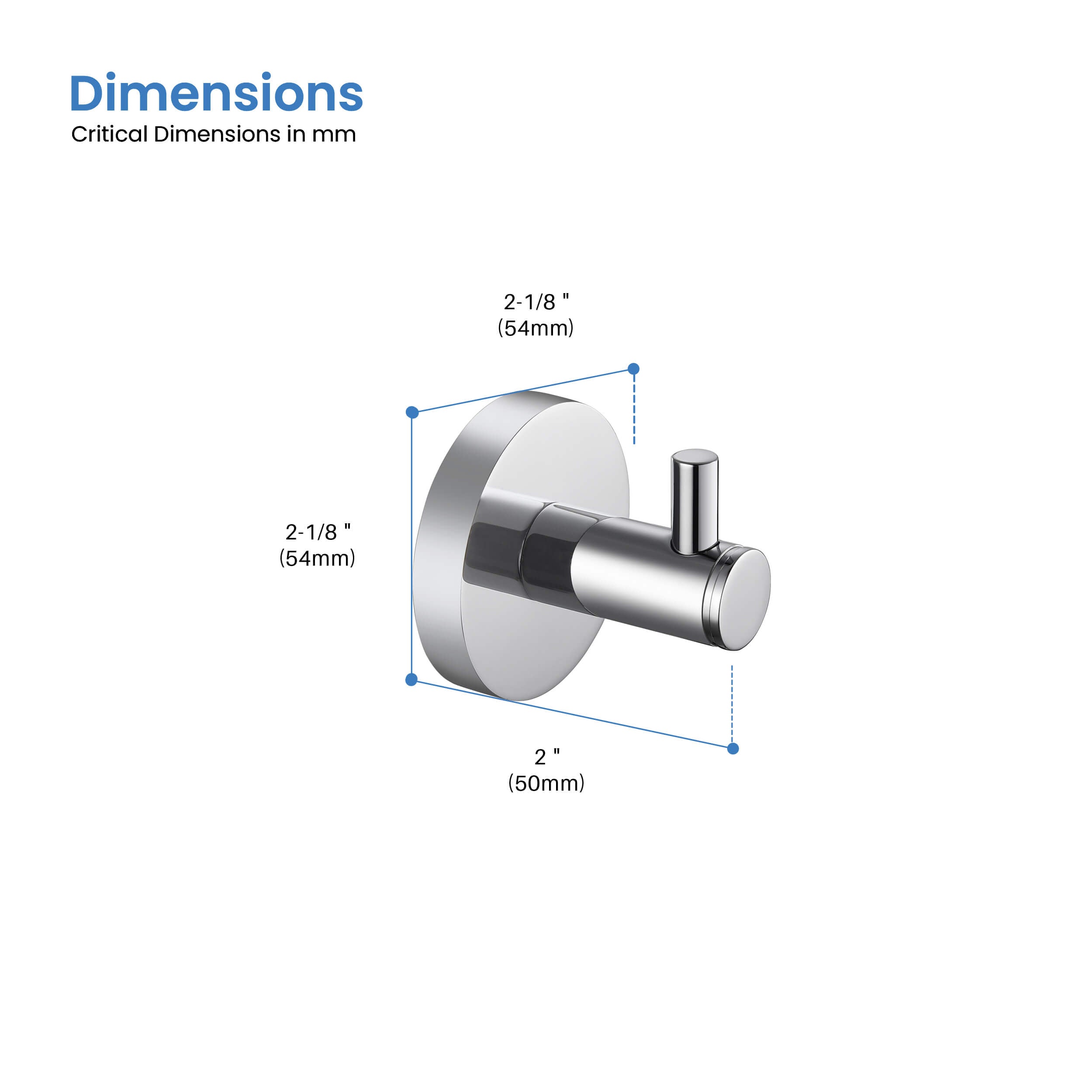 Circular Bathroom Towel & Robe Hook 2-Piece - KBA1401-2PC