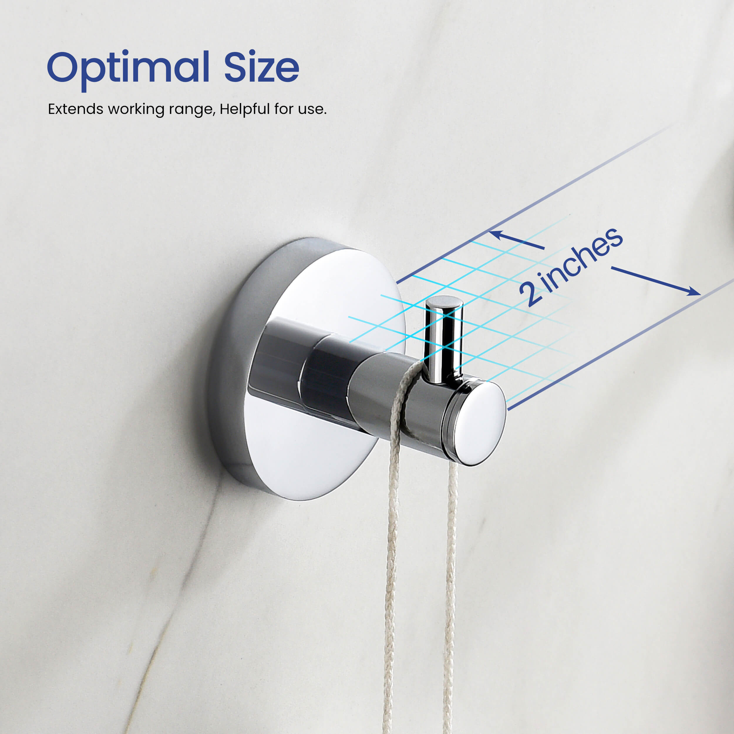 Circular Bathroom Towel & Robe Hook 2-Piece - KBA1401-2PC