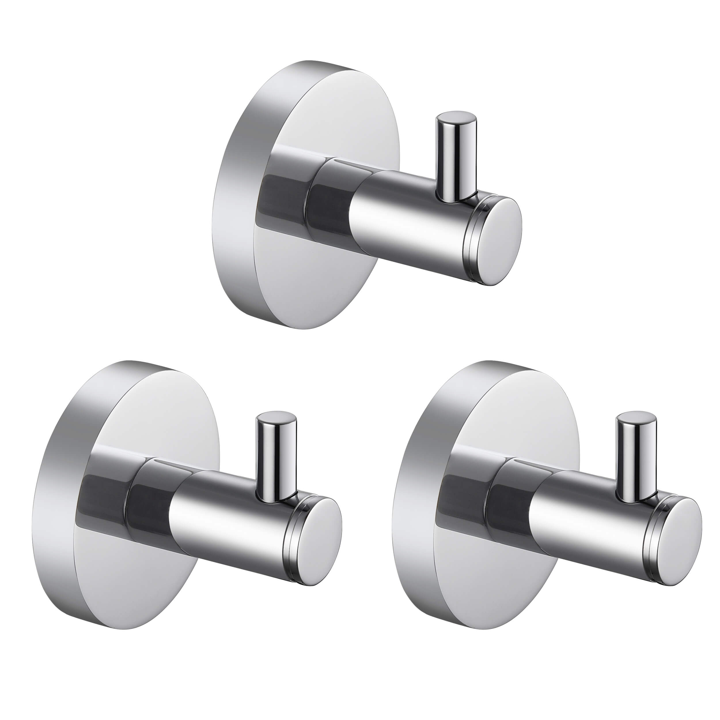 Circular Bathroom Towel & Robe Hook 3-Piece - KBA1401-3PC