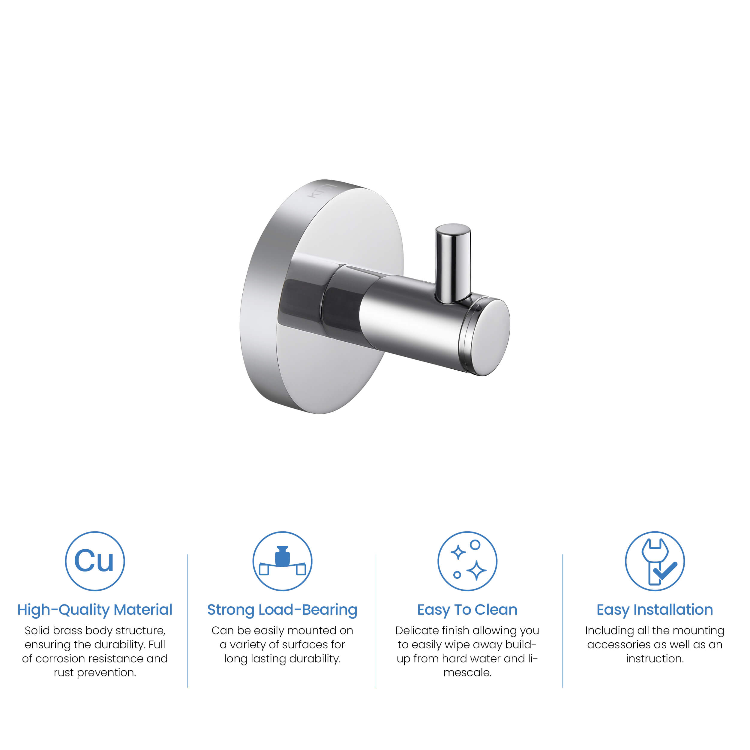 Circular Bathroom Towel & Robe Hook - KBA1401