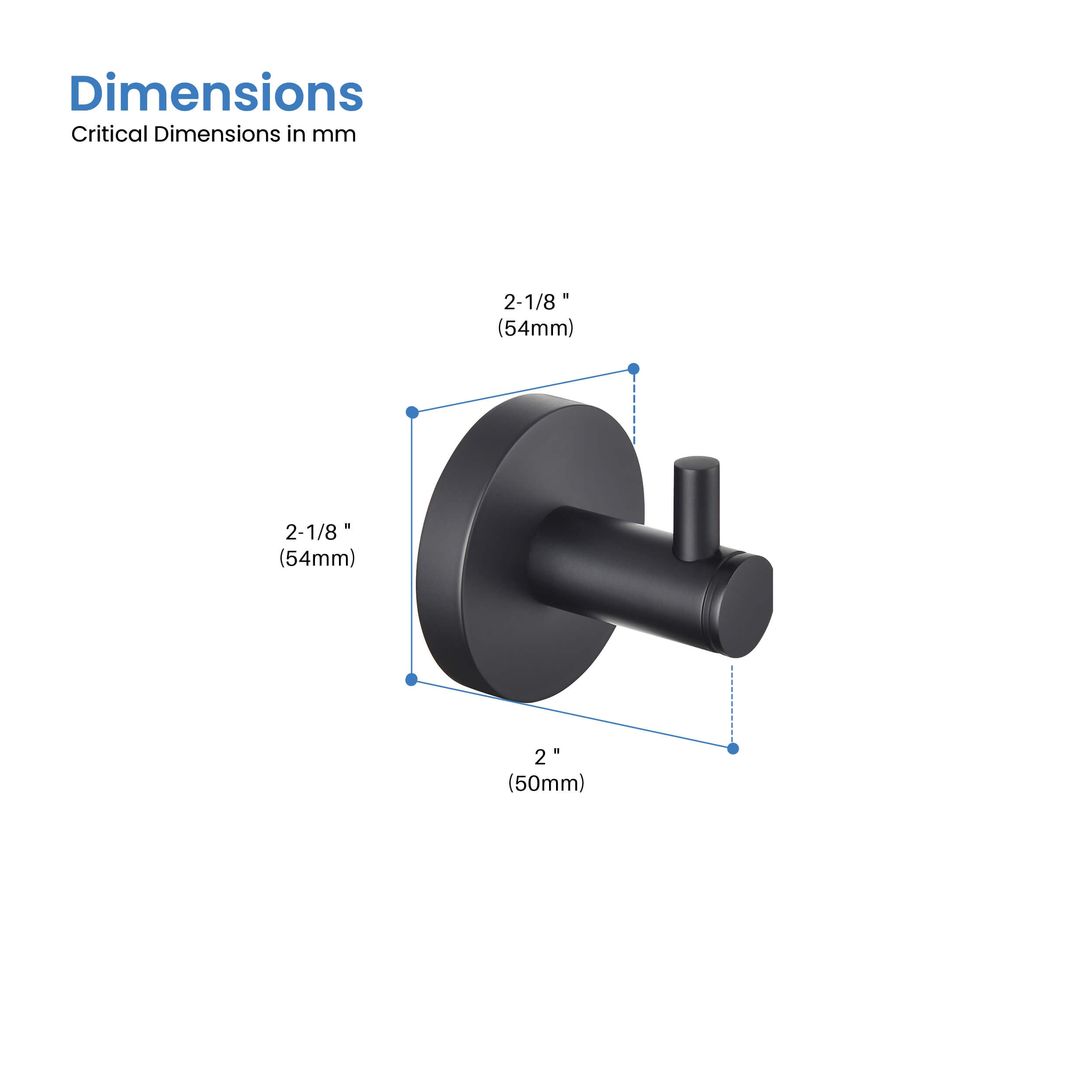 Circular Bathroom Towel & Robe Hook 2-Piece - KBA1401-2PC