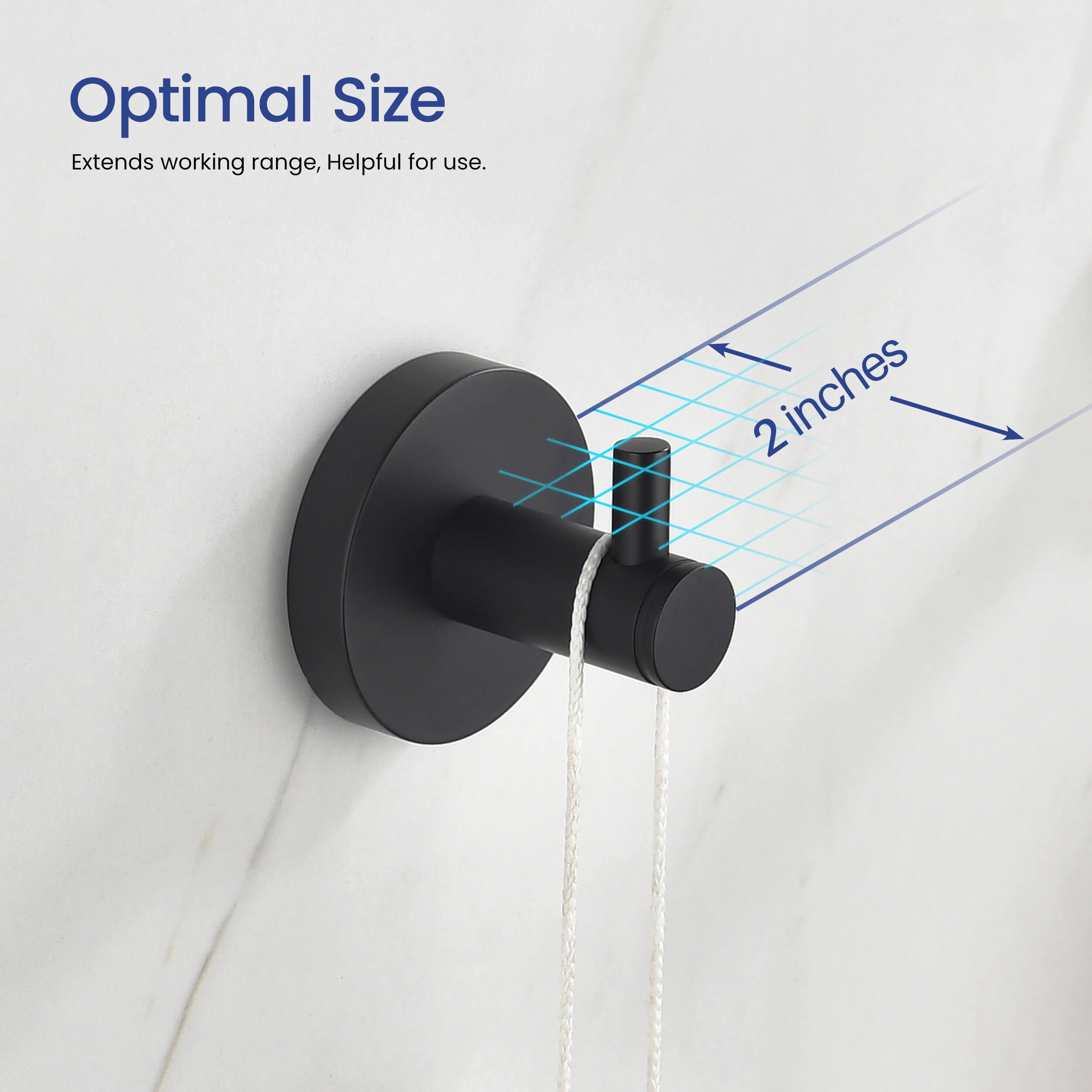 Circular Bathroom Towel & Robe Hook 2-Piece - KBA1401-2PC