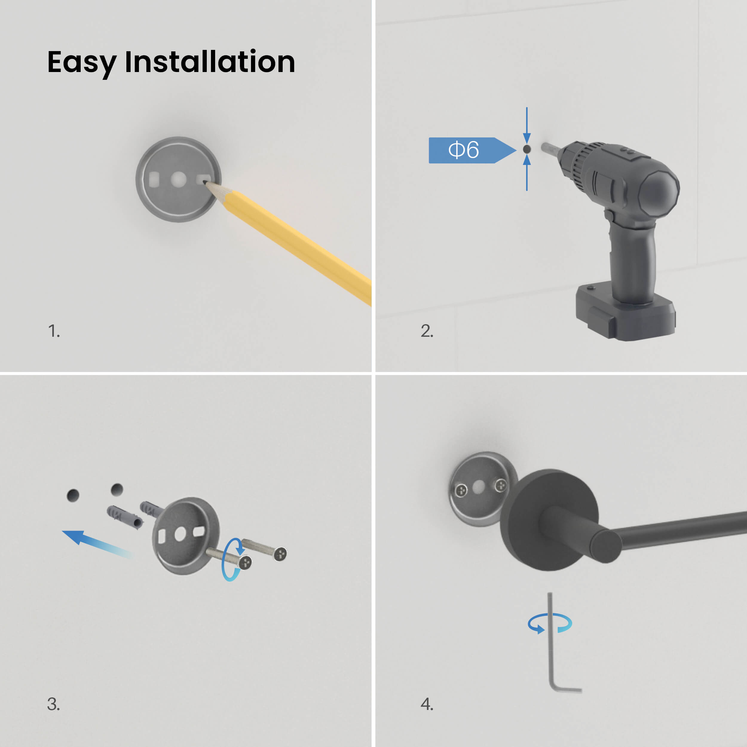 Circular 10 inch Bathroom Towel Holder KBA1403