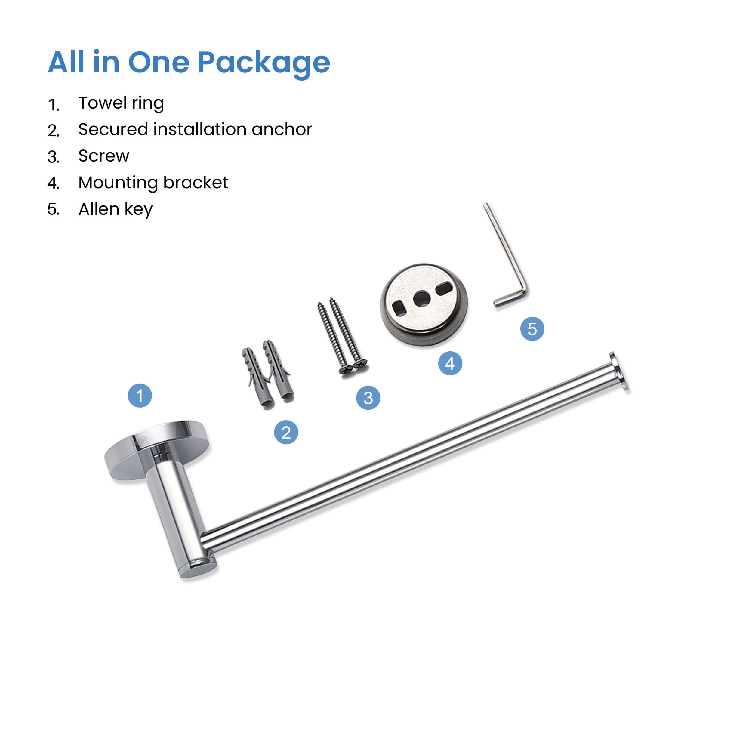 Circular 10 inch Bathroom Towel Holder KBA1403