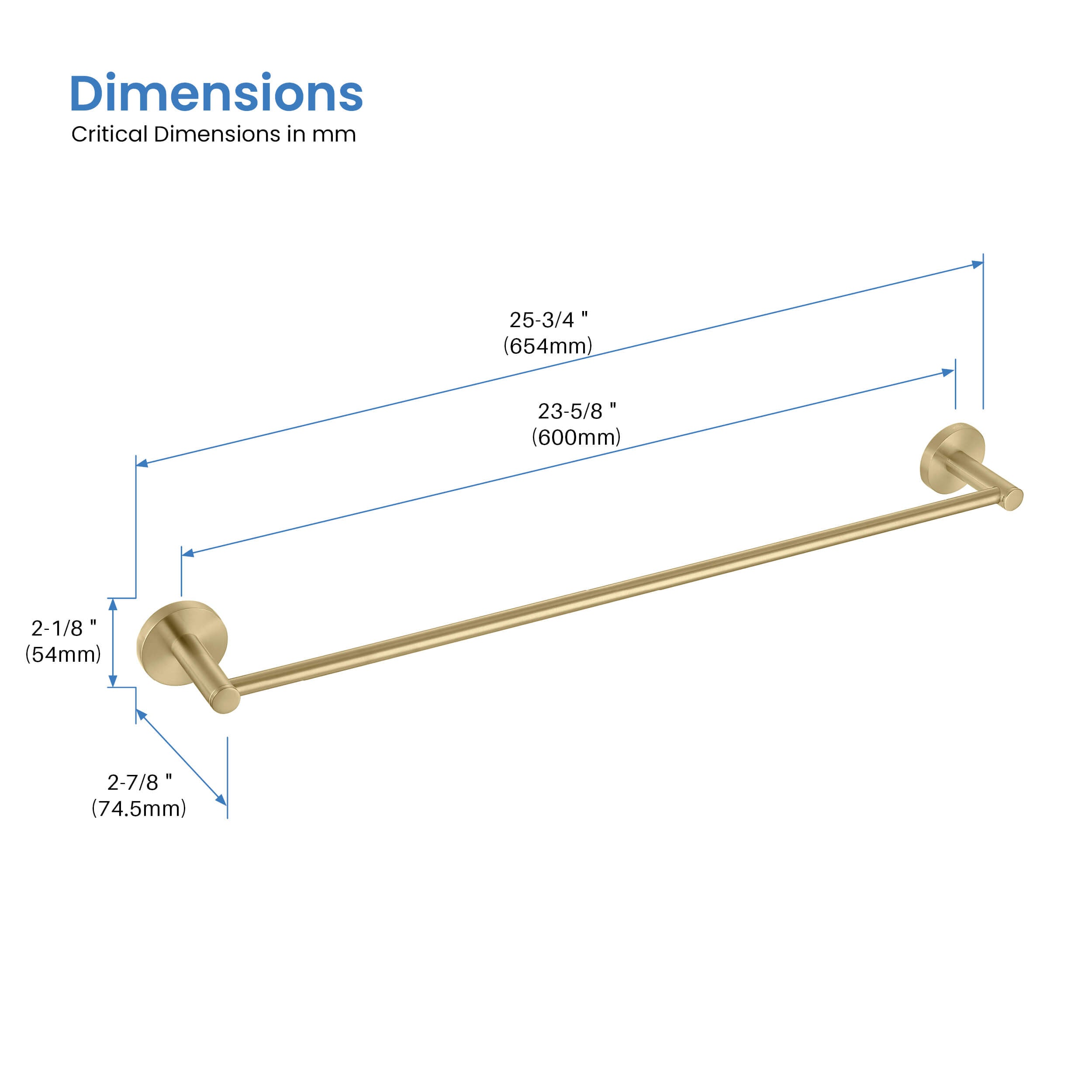 Circular 24 inch Bathroom Towel Bar KBA1404