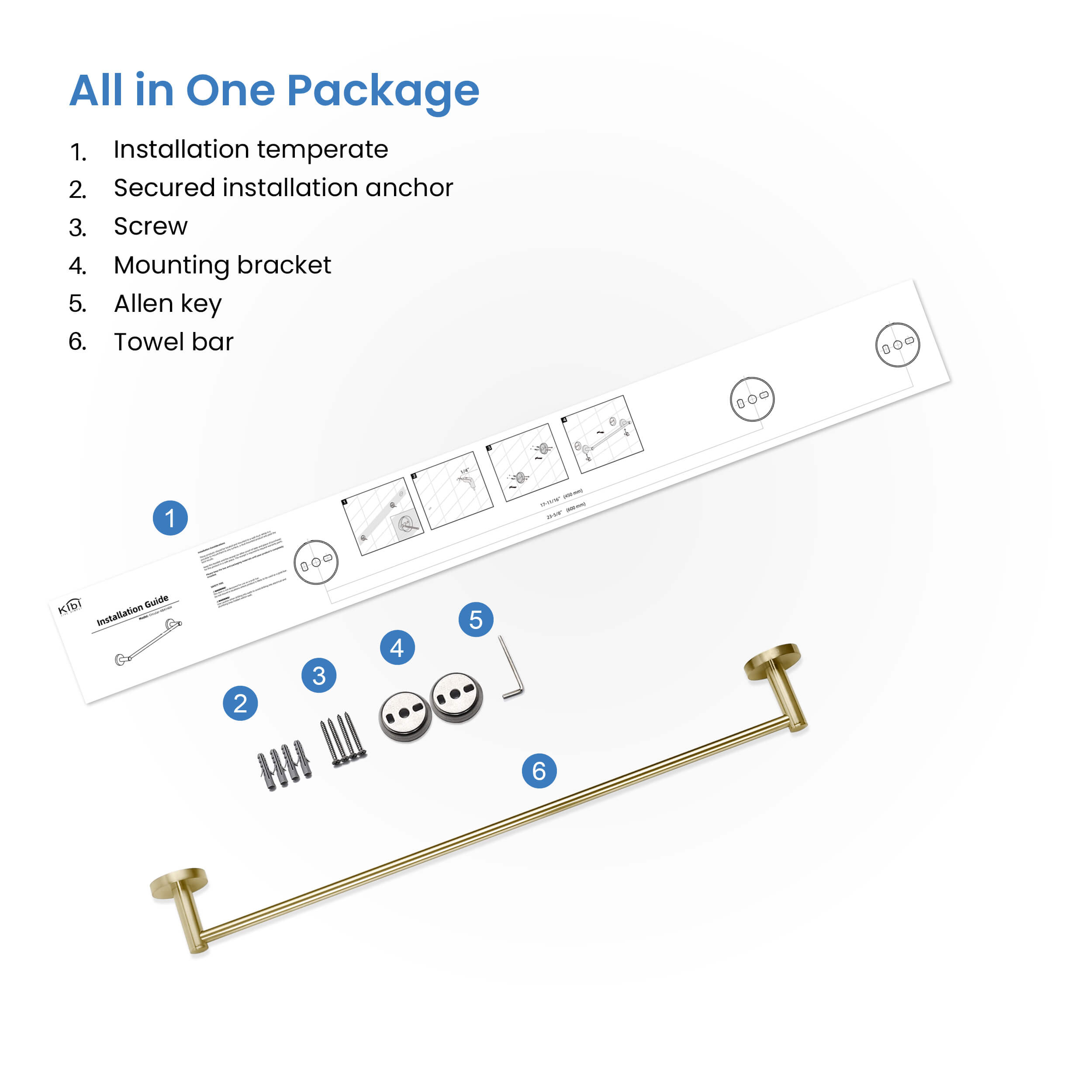 Circular 24 inch Bathroom Towel Bar KBA1404