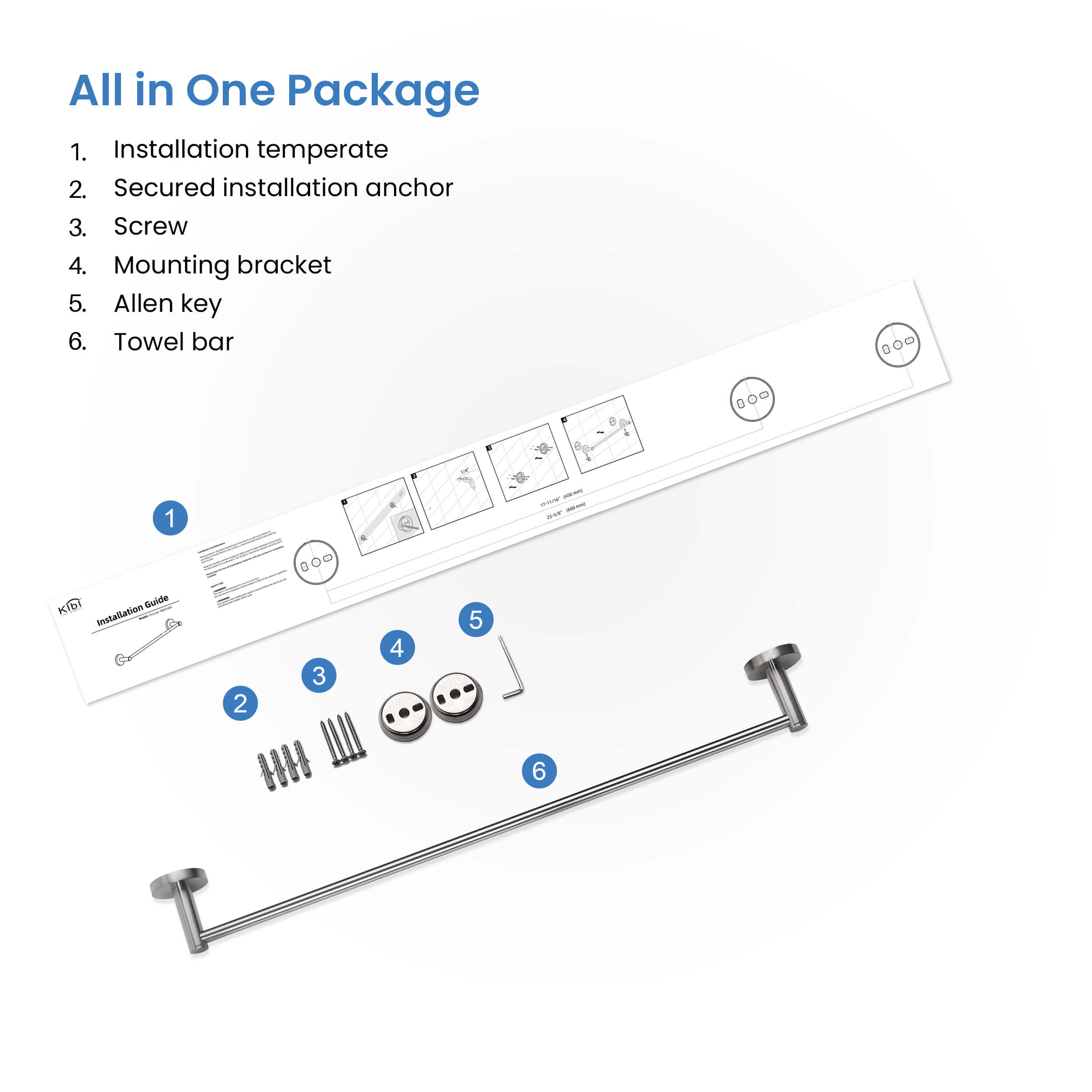 Circular 24 inch Bathroom Towel Bar KBA1404