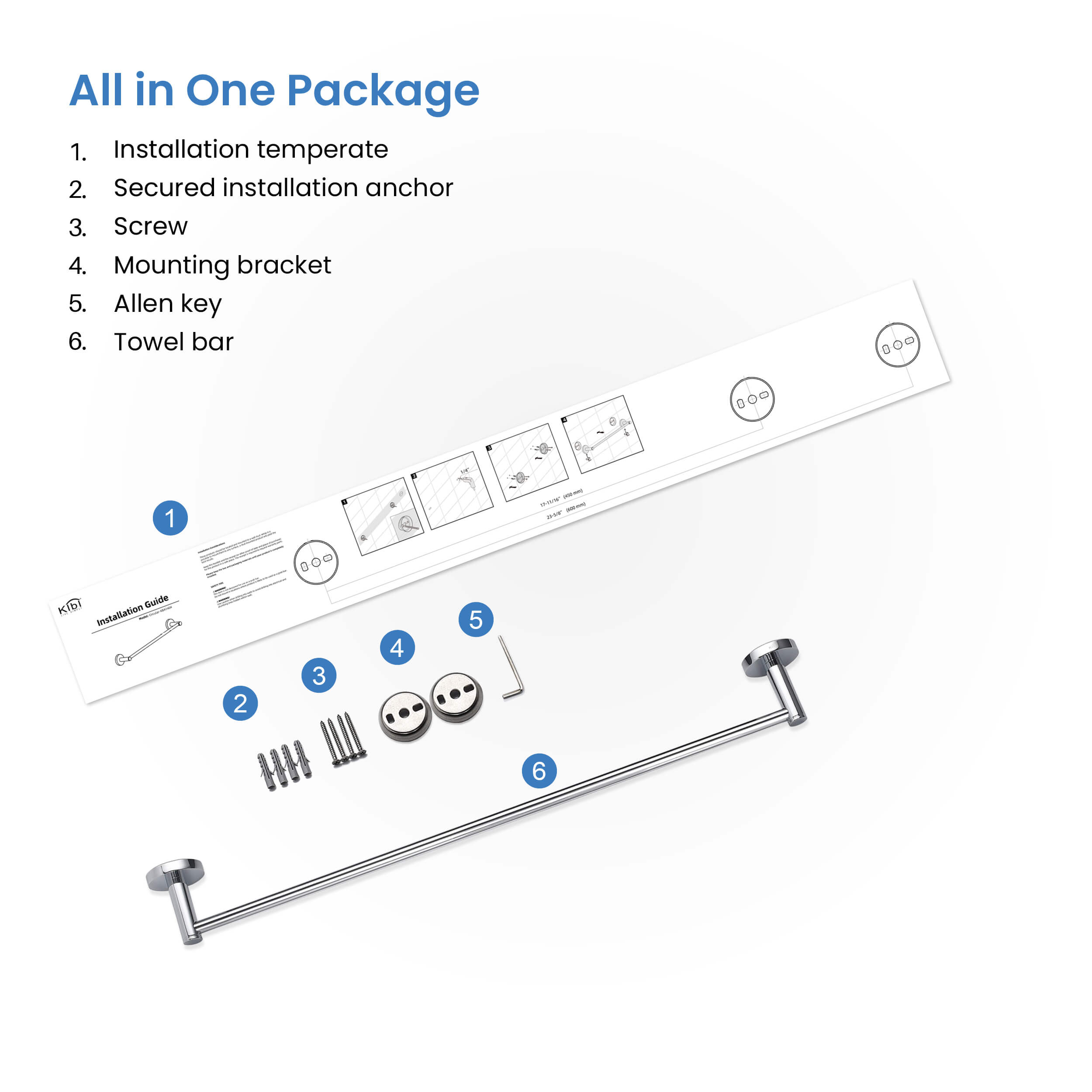 Circular 24 inch Bathroom Towel Bar KBA1404