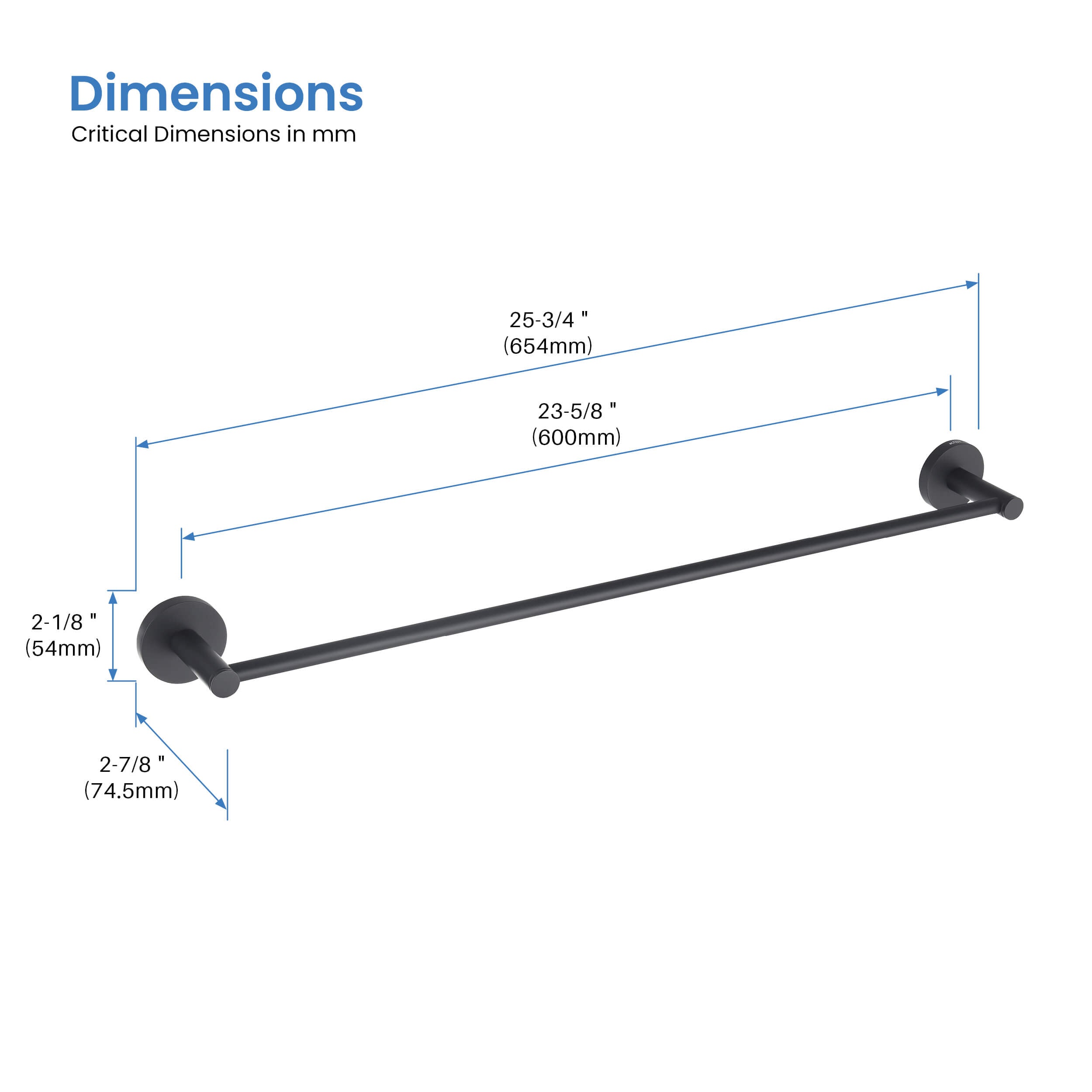 Circular 24 inch Bathroom Towel Bar KBA1404