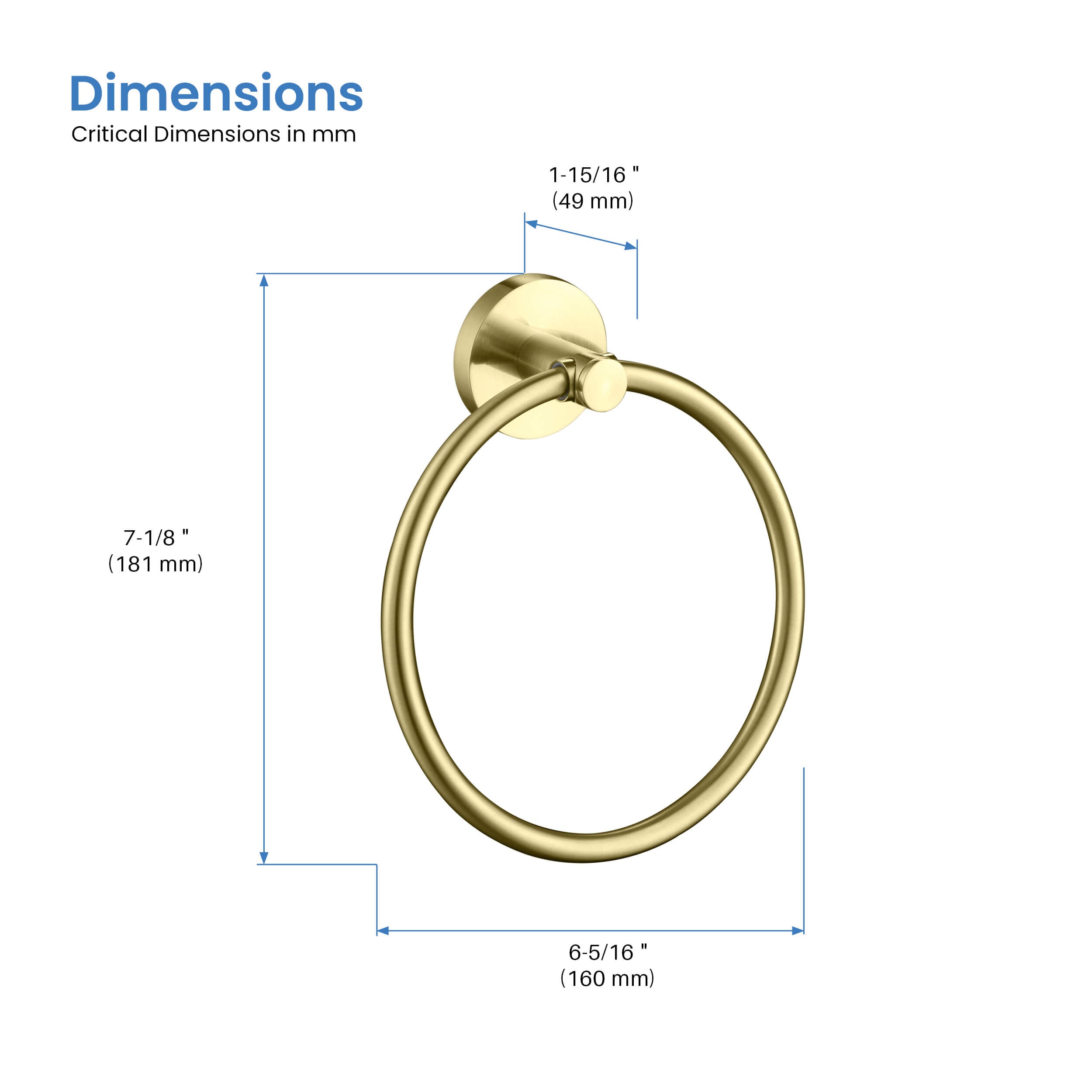 Circular Bathroom Towel Ring KBA1406