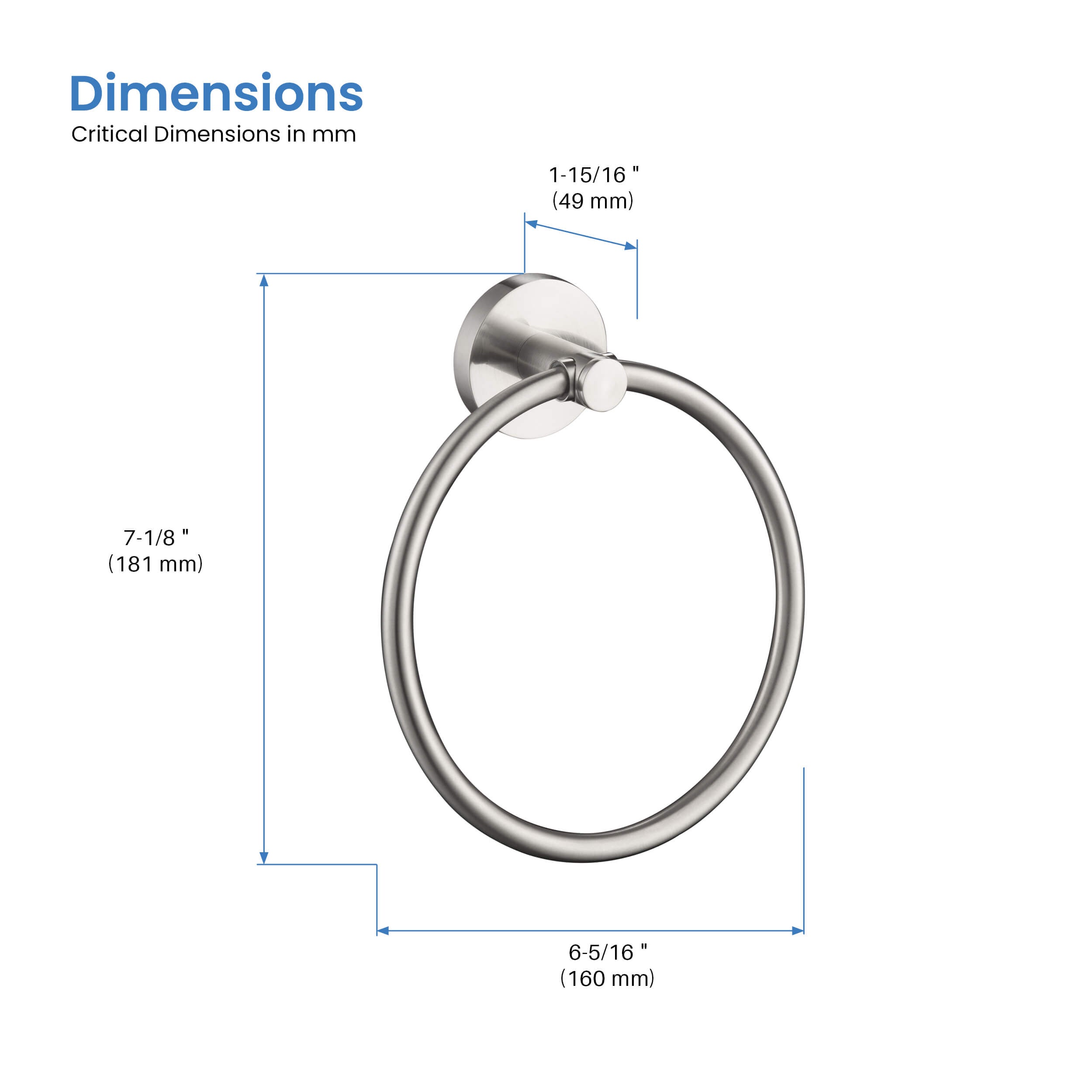 Circular Bathroom Towel Ring KBA1406