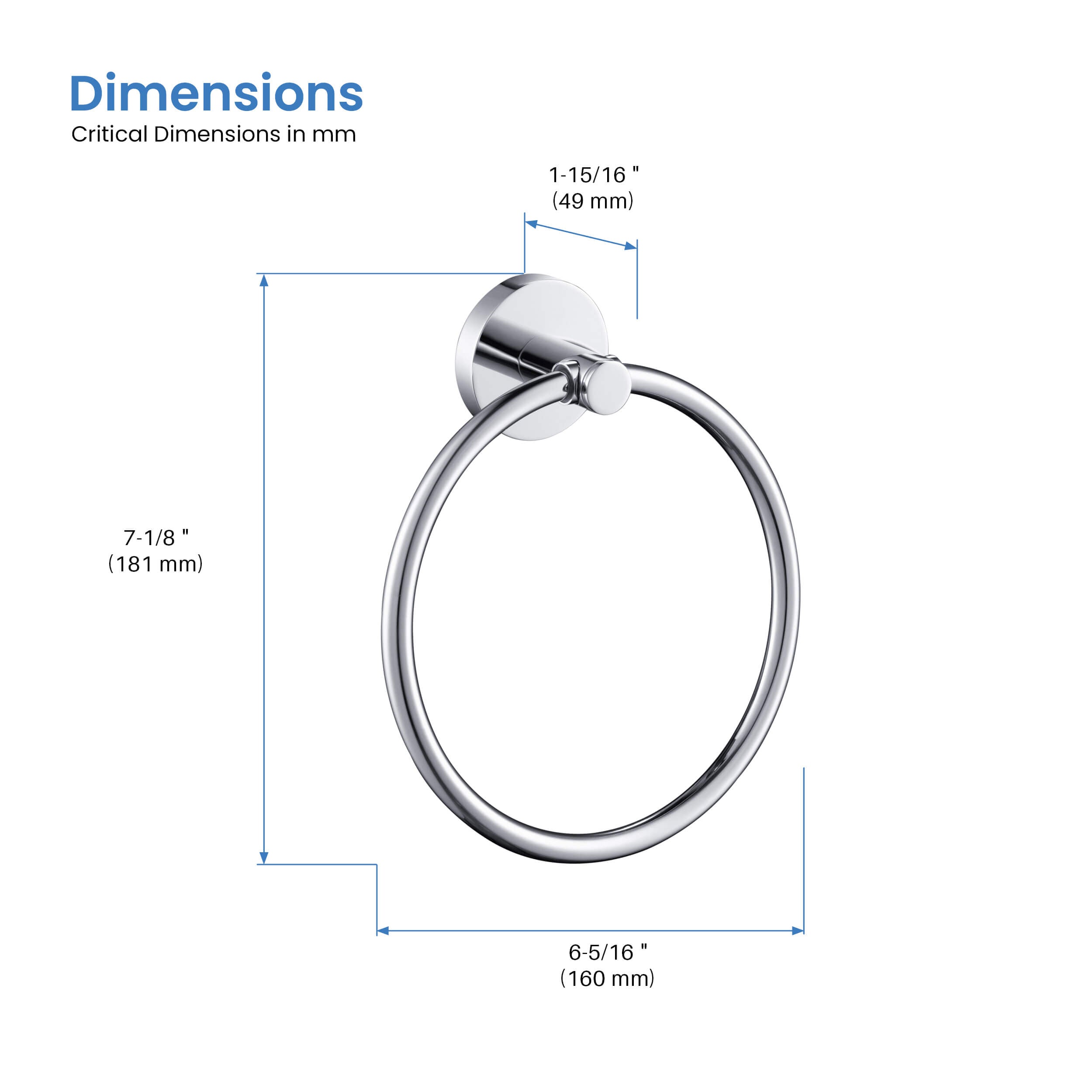 Circular Bathroom Towel Ring KBA1406