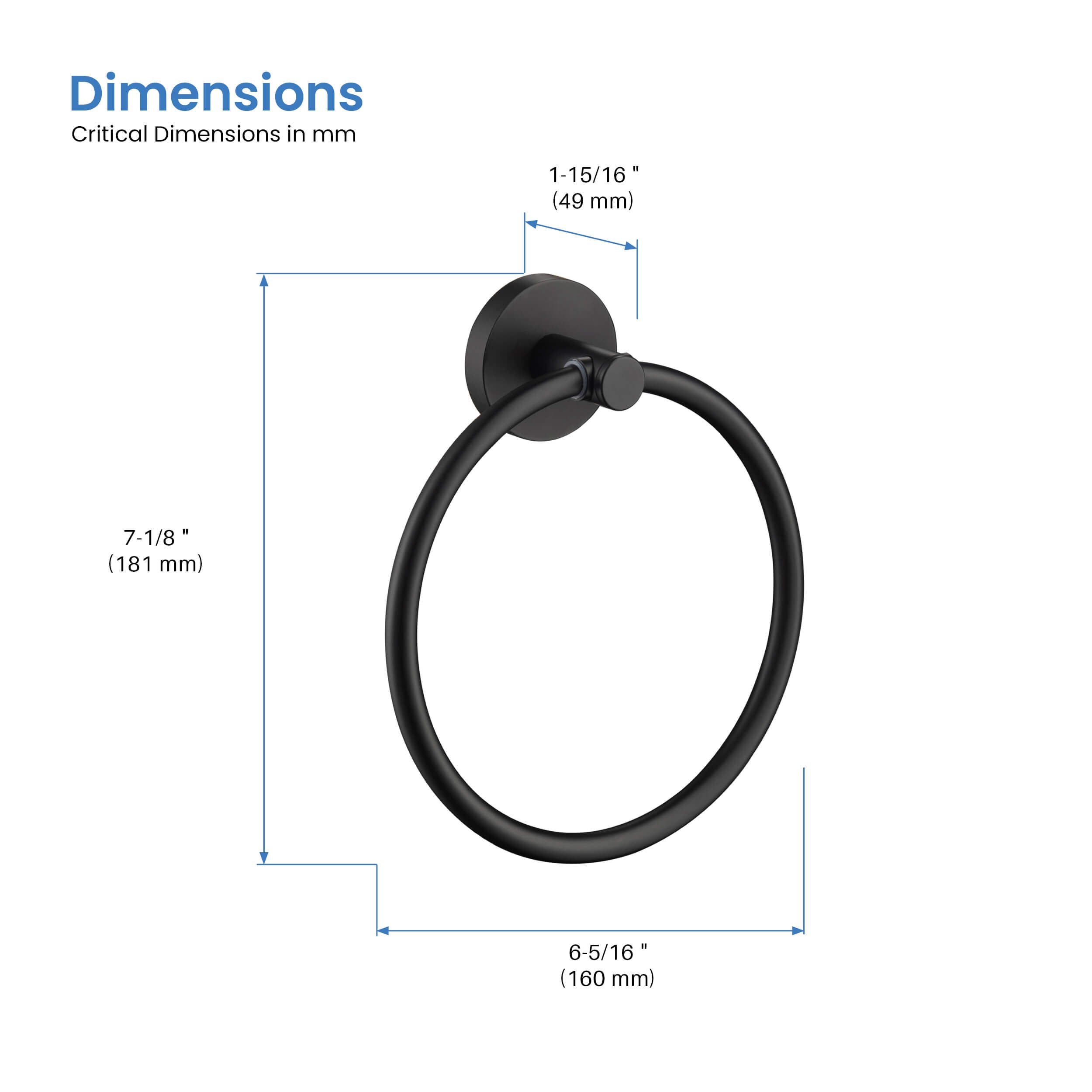 Circular Bathroom Towel Ring KBA1406