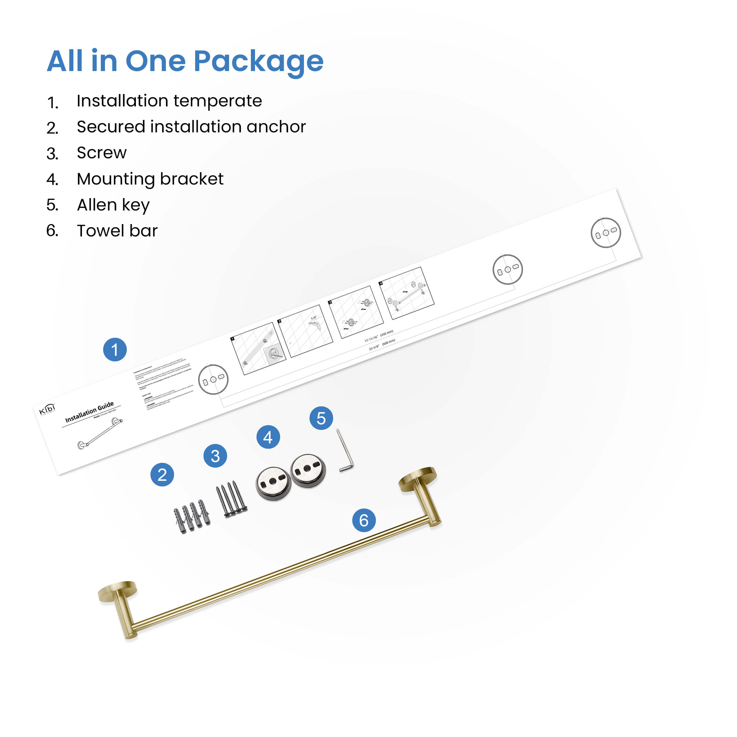 Circular Bathroom 18" Towel Bar KBA1407