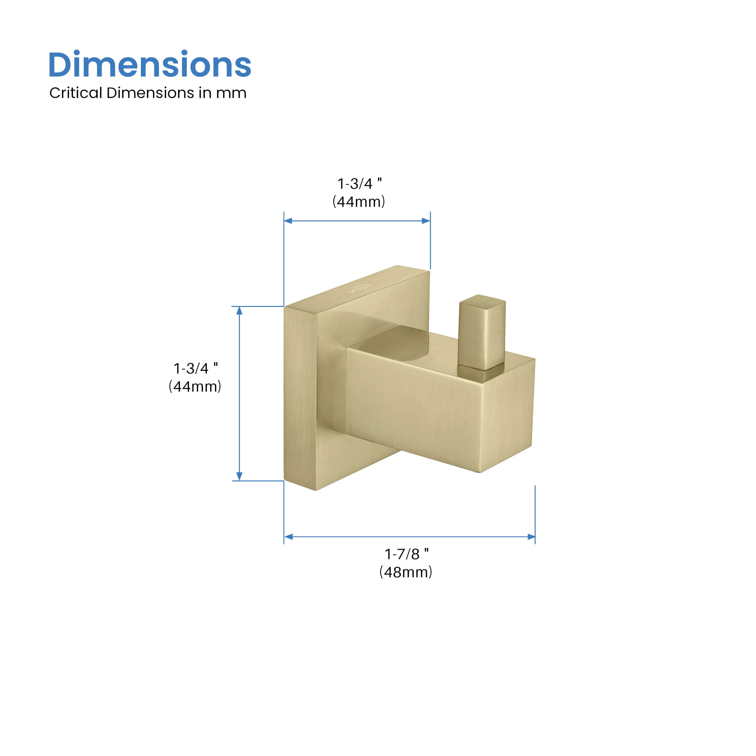 Cube Bathroom Towel & Robe Hook - KBA1501