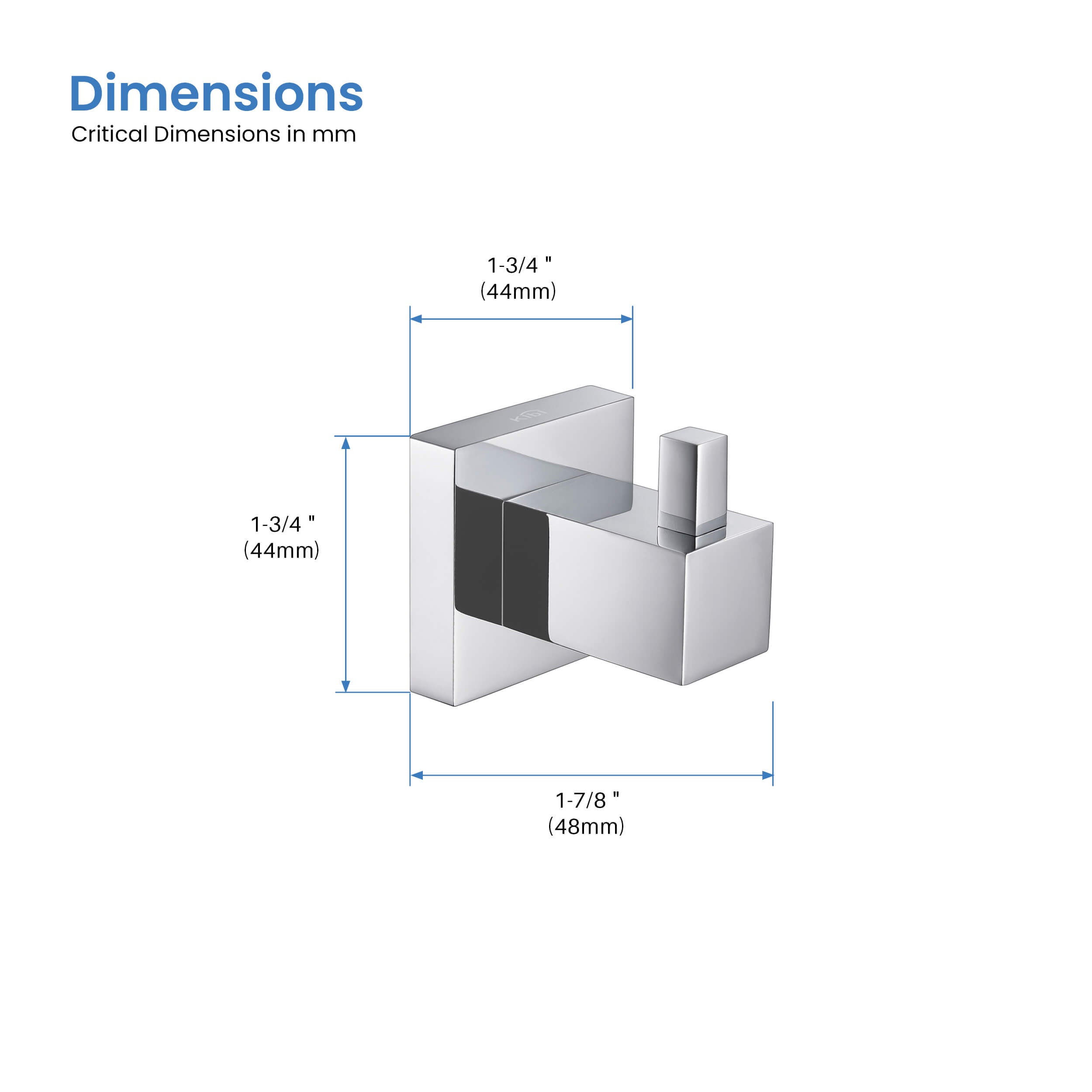 Cube Bathroom Towel & Robe Hook - KBA1501