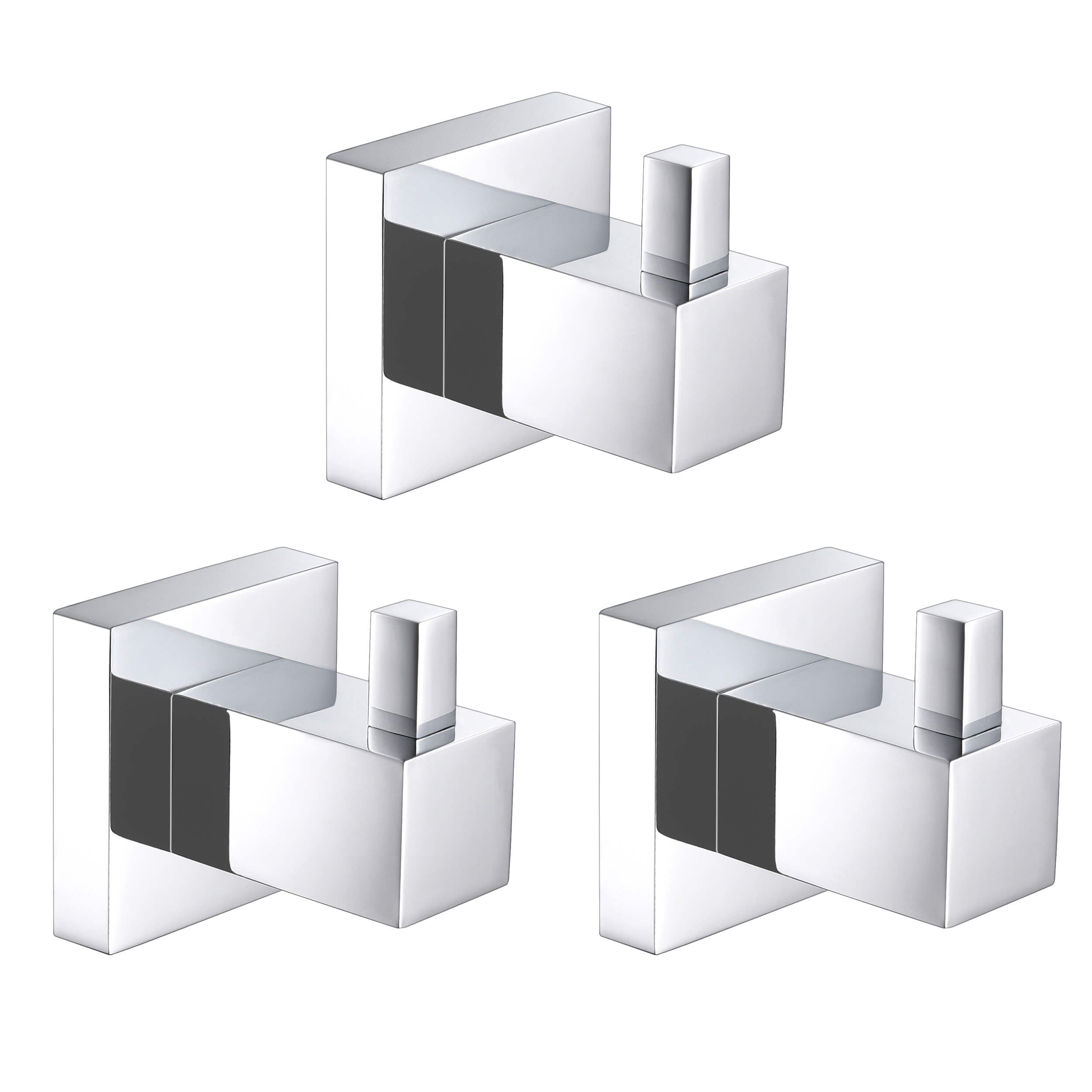 Cube Bathroom Towel & Robe Hook 3-Piece - KBA1501-3PC