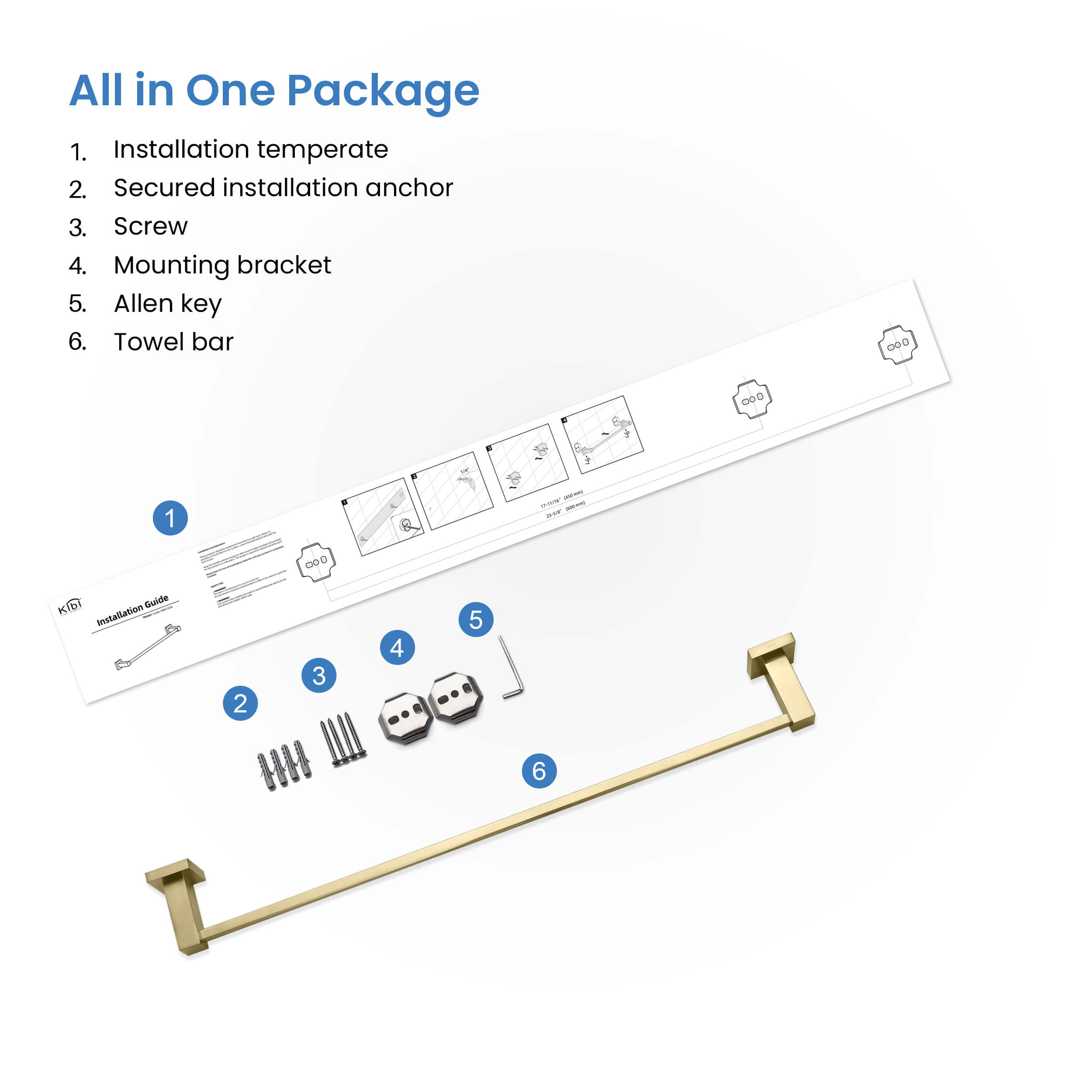 Cube 24 inch Bathroom Towel Bar KBA1504