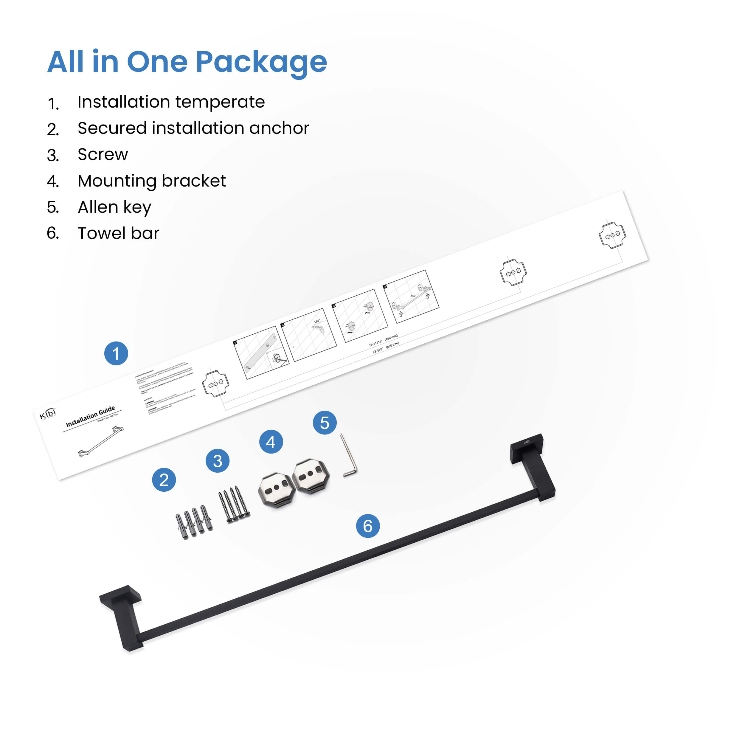 Cube 24 inch Bathroom Towel Bar KBA1504