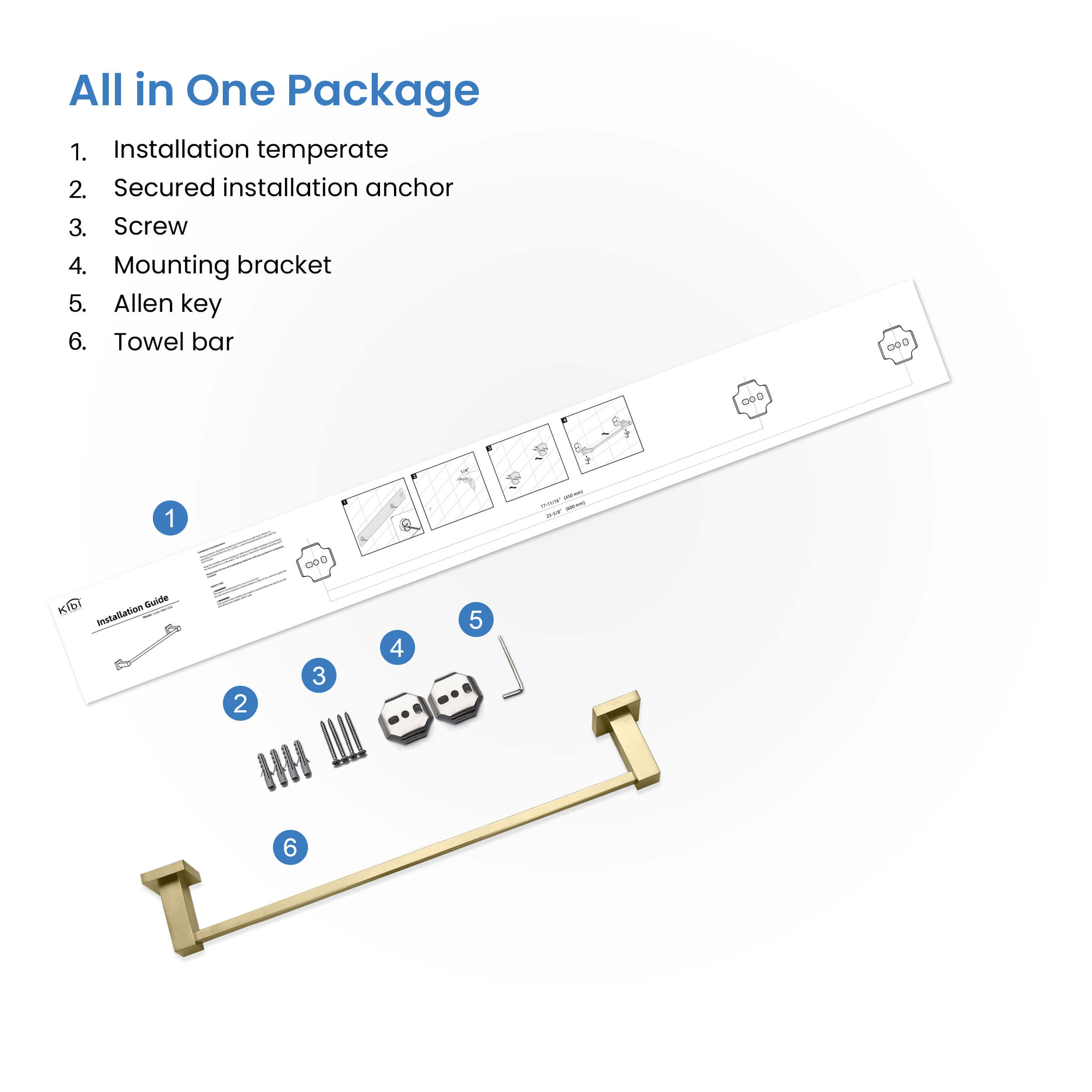 Cube Bathroom 18" Towel Bar  KBA1507