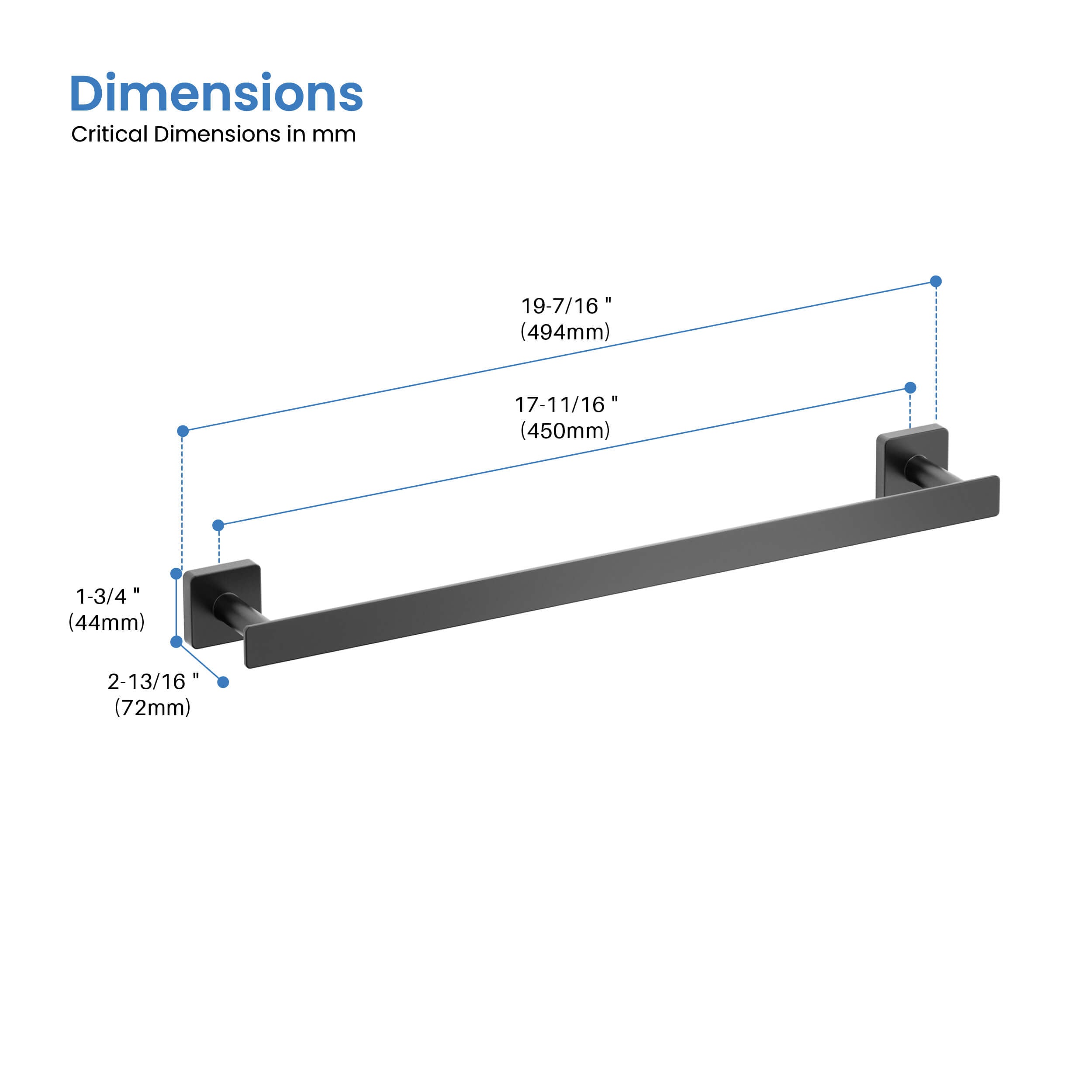 Blaze 18 inch Bathroom Towel Bar KBA1605