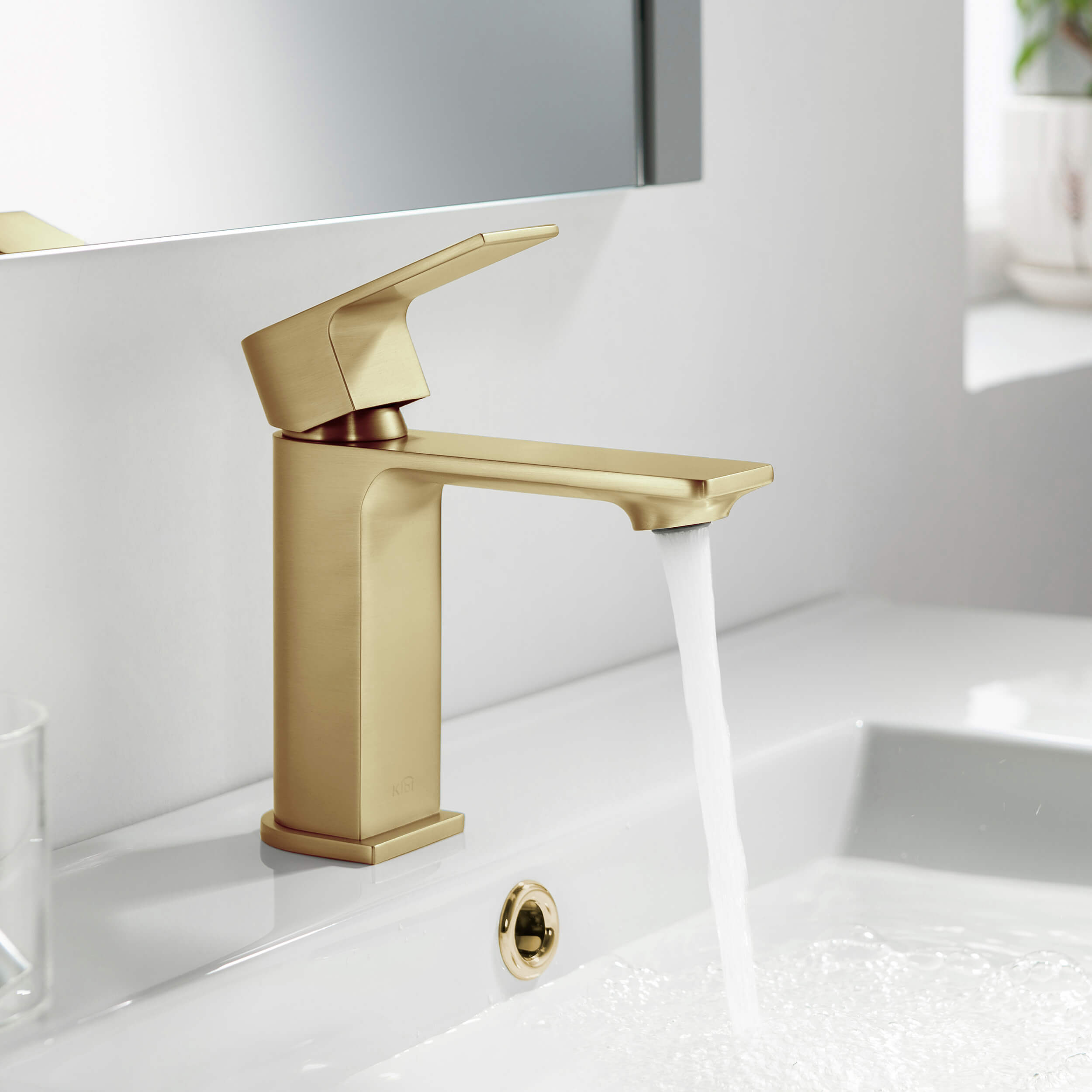 Mirage Brass Single Handle Bathroom Vanity Sink Faucet - C-KBF1001-KPW100