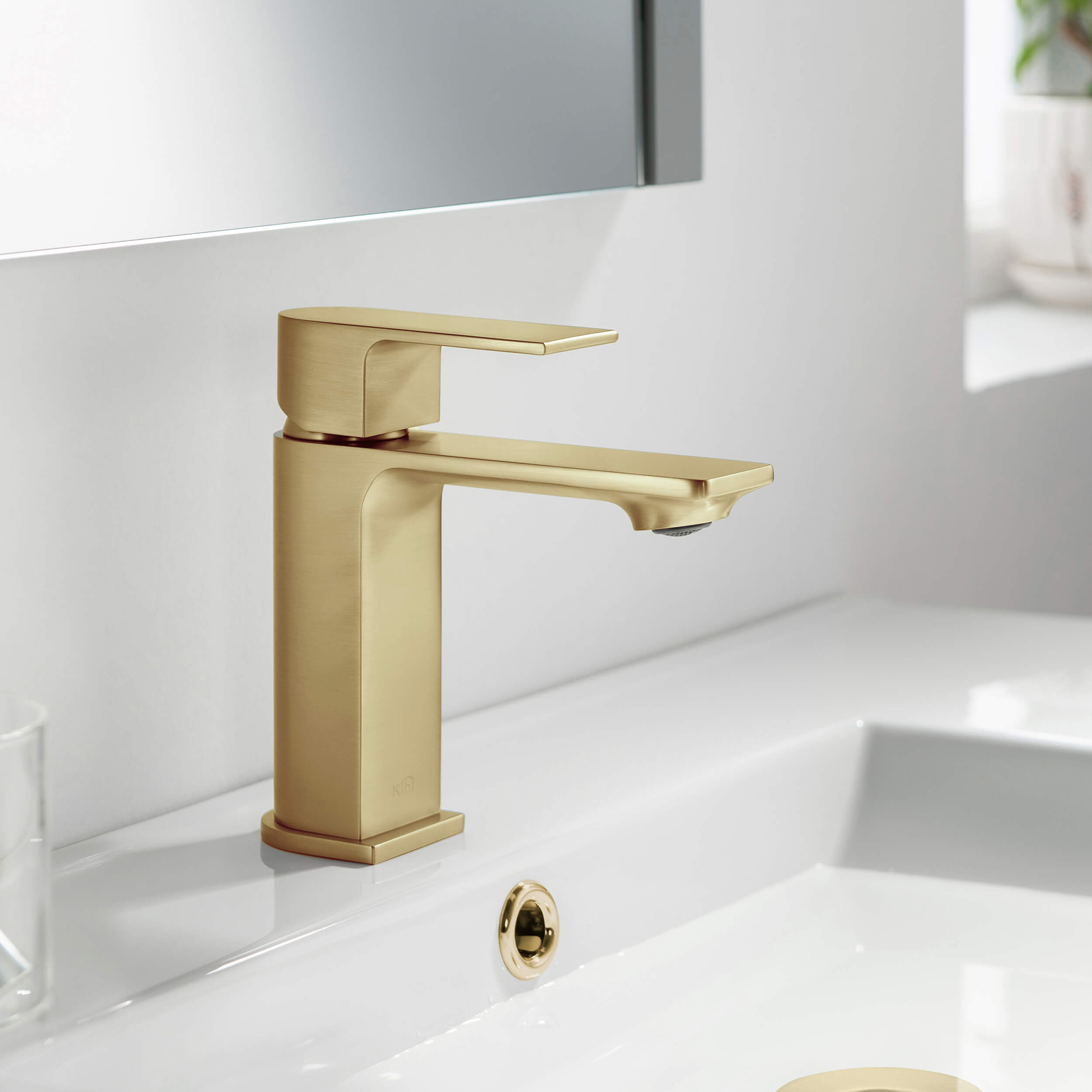 Mirage Brass Single Handle Bathroom Vanity Sink Faucet - C-KBF1001-KPW100