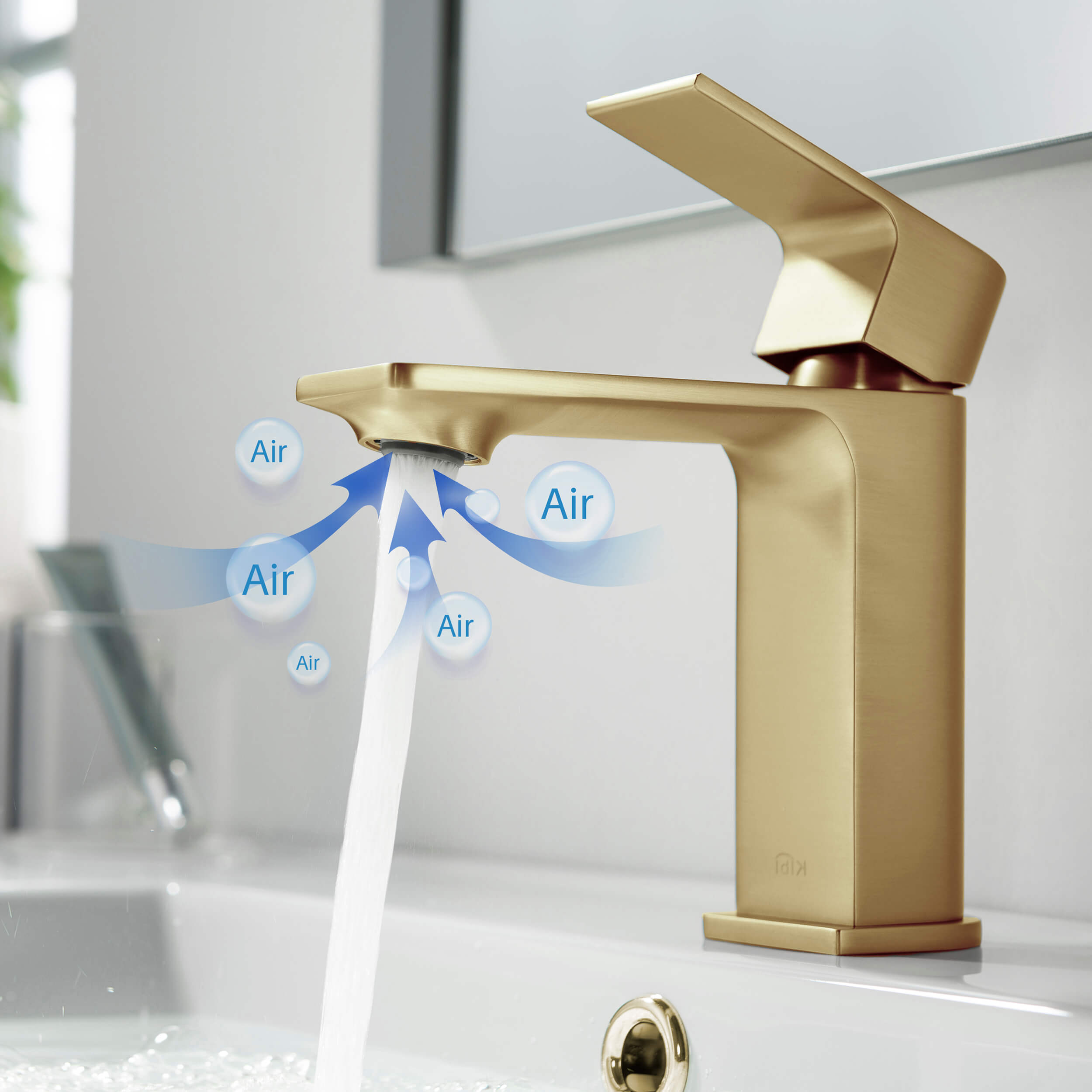 Mirage Brass Single Handle Bathroom Vanity Sink Faucet - C-KBF1001-KPW100