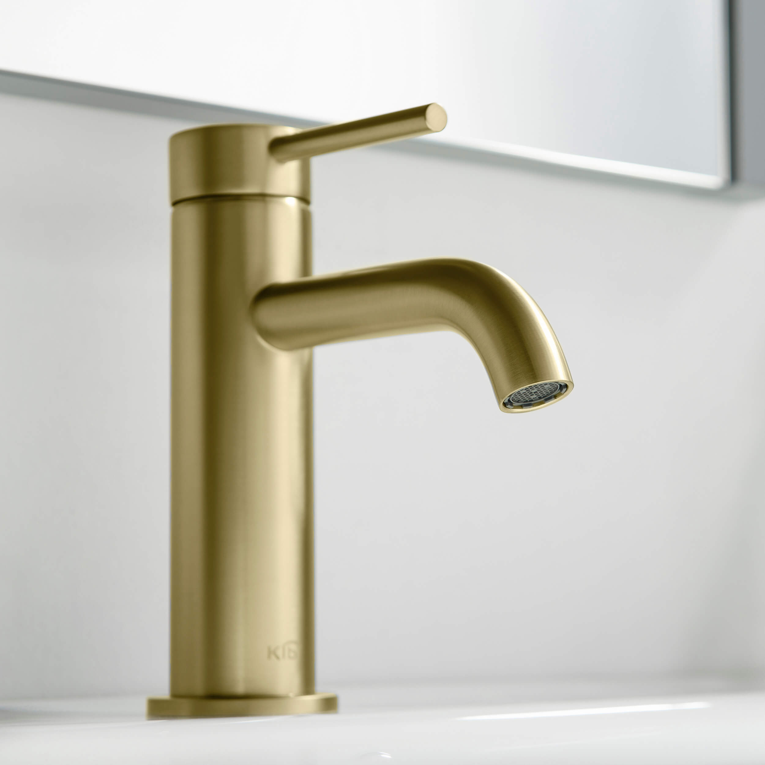 KIBI Circular Brass Single Handle Bathroom Vanity Sink Faucet - C-KBF1008-KPW100