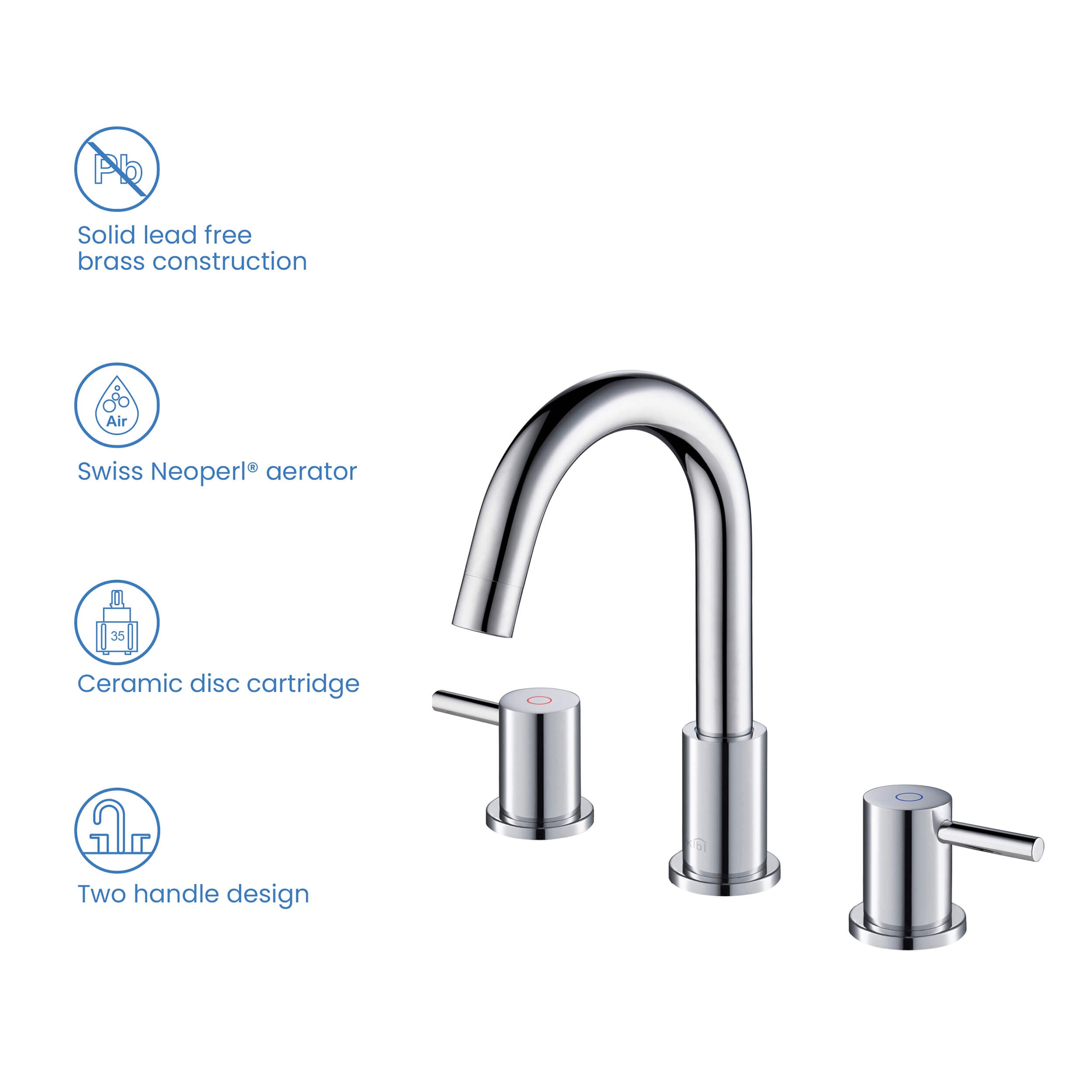 Circular 8″ Widespread Bathroom Sink Faucet with Drain Assembly – KBF1016