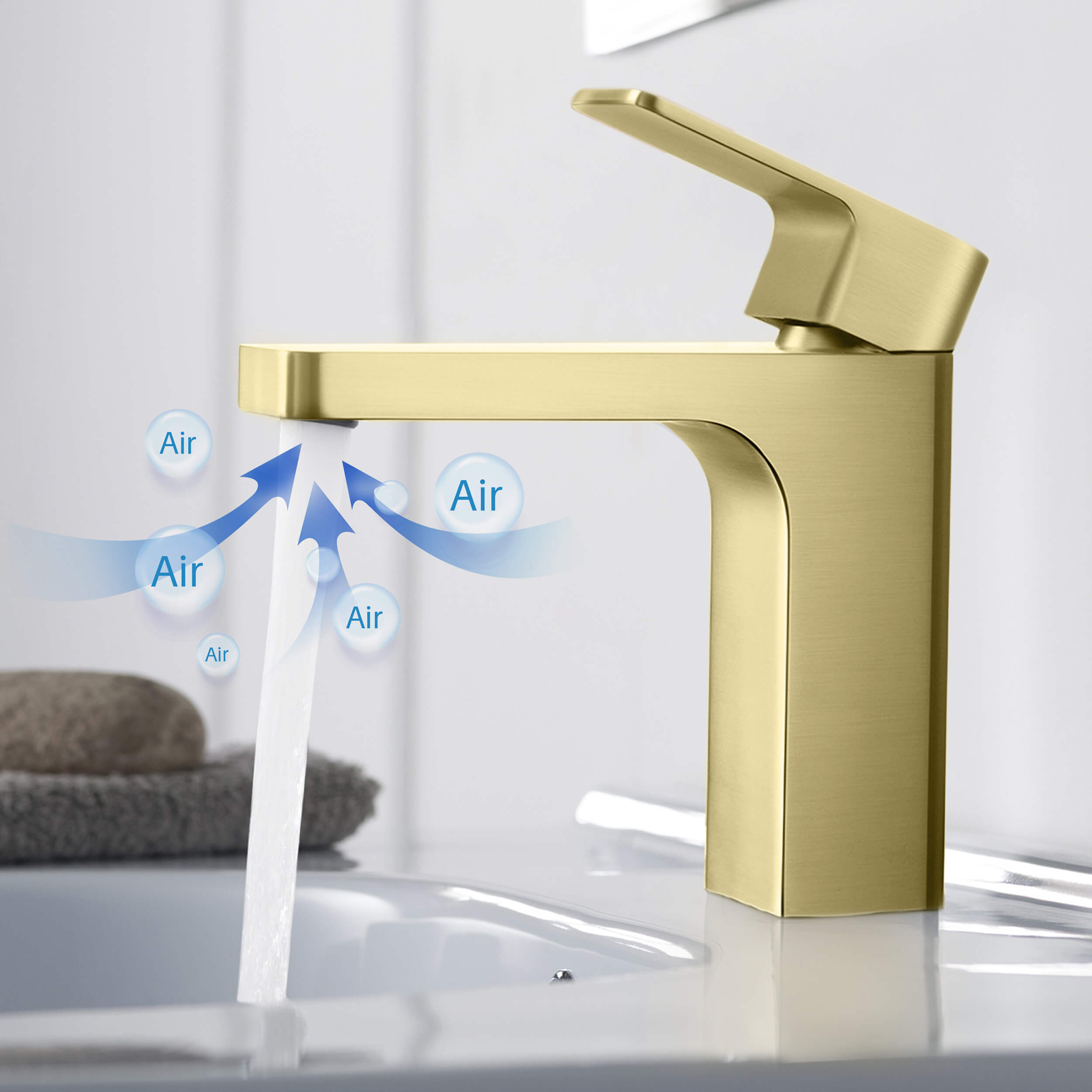 Blaze Single Handle Bathroom Vanity Sink Faucet with Pop Up Drain C-KBF1017-KPW100