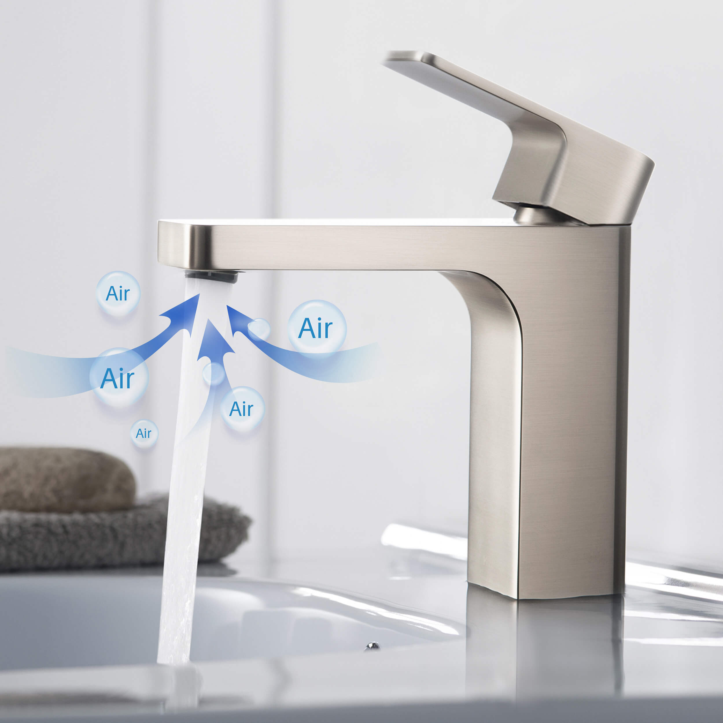 Blaze Single Handle Bathroom Vanity Sink Faucet with Pop Up Drain C-KBF1017-KPW100