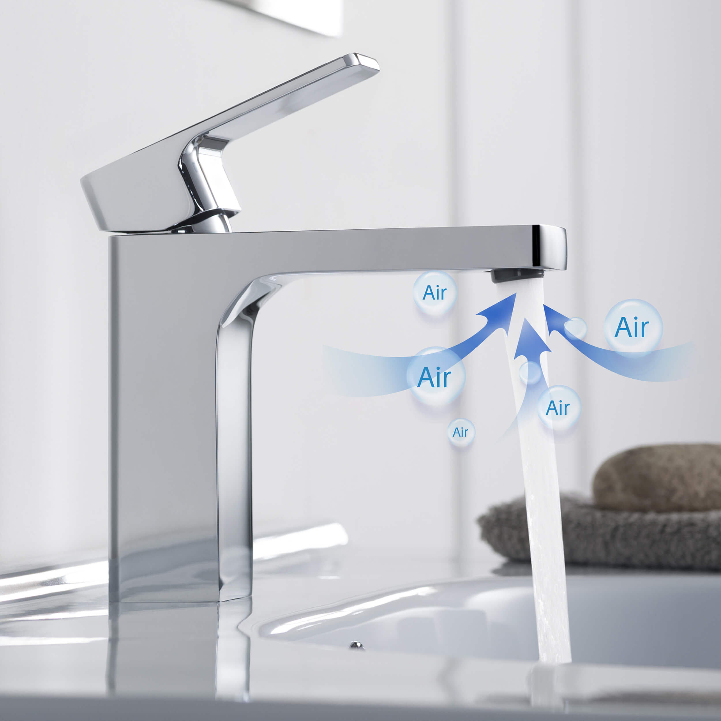 Blaze Single Handle Bathroom Vanity Sink Faucet with Pop Up Drain C-KBF1017-KPW100