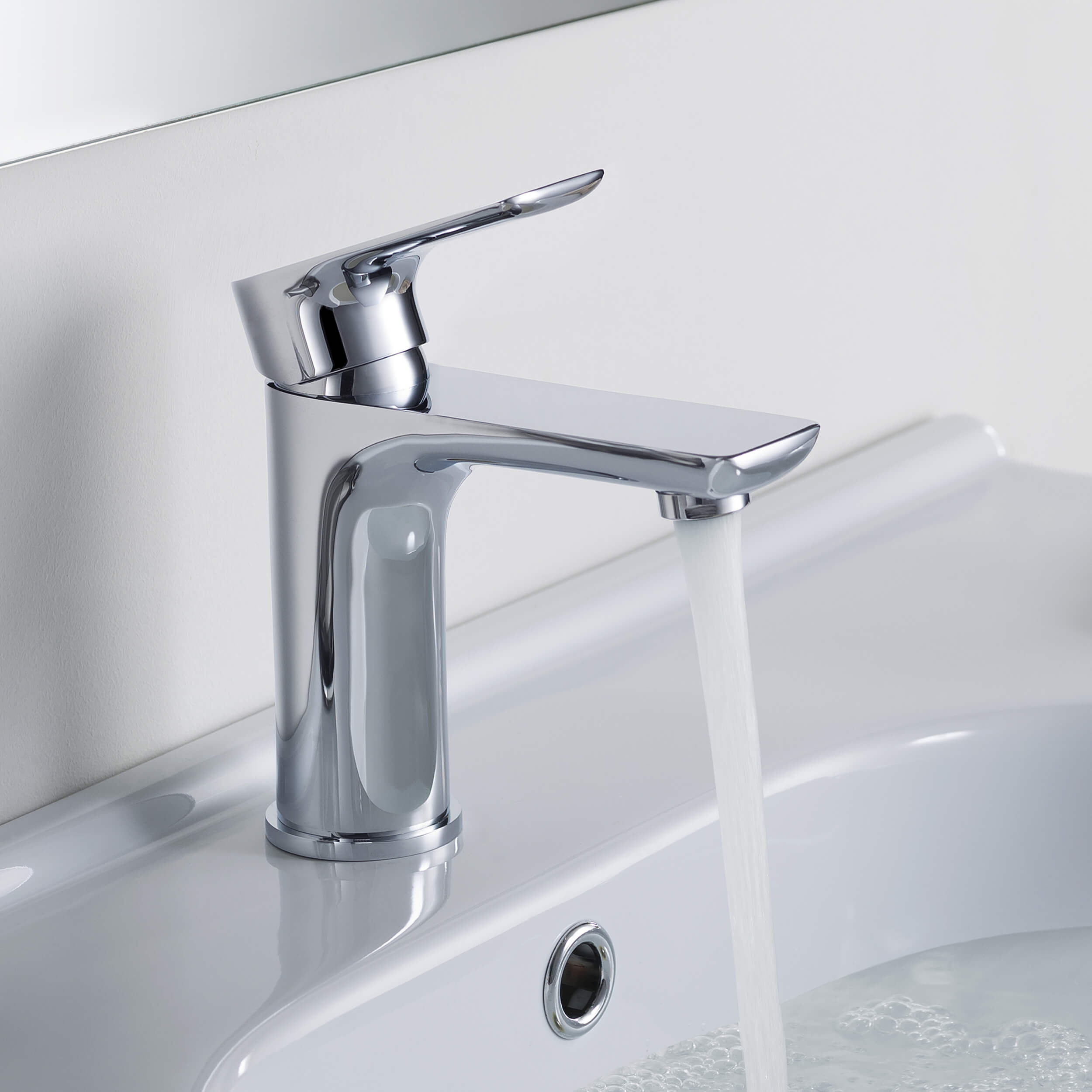 Tender Single Handle Bathroom Vanity Sink Faucet with Pop Up Drain C-KBF1019-KPW100