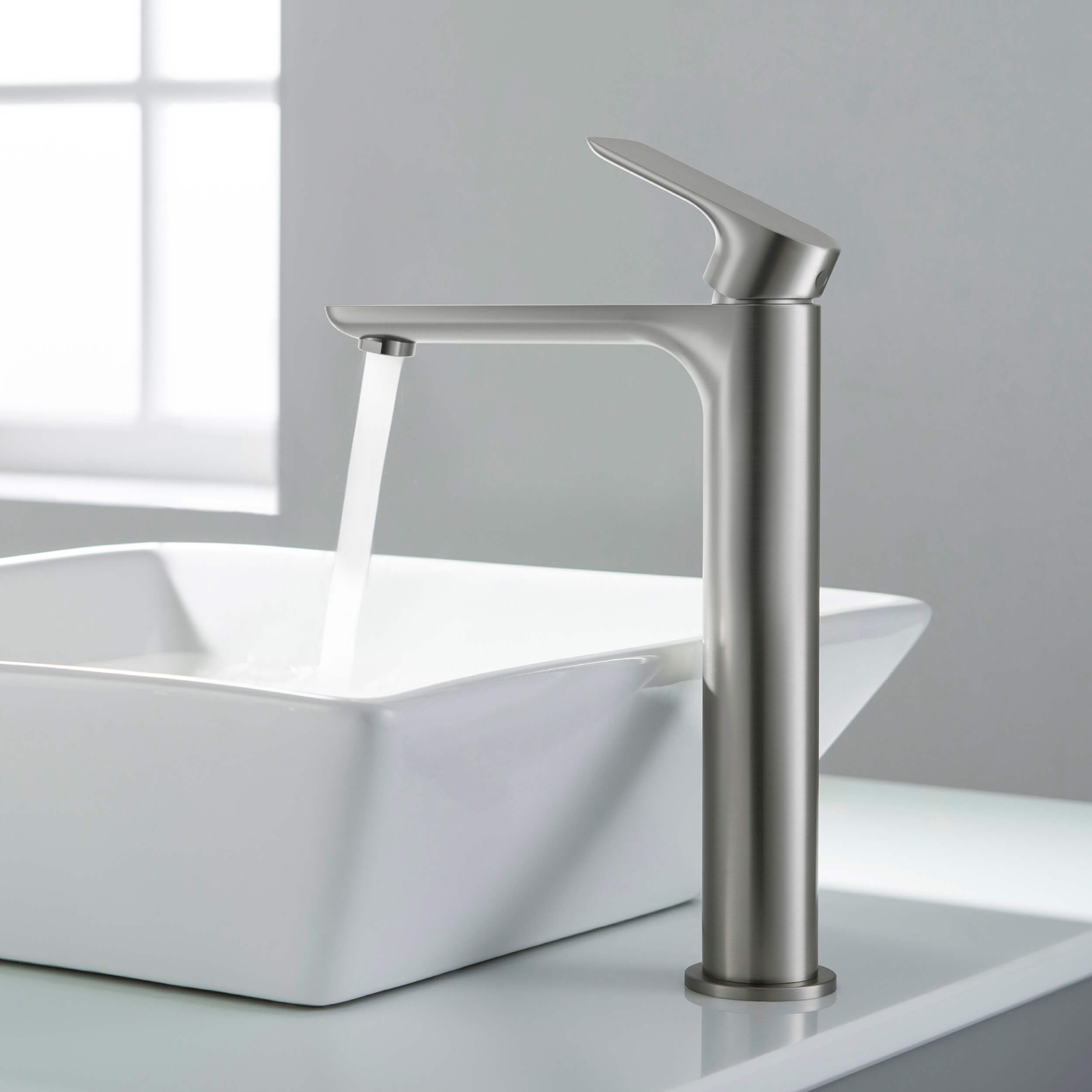 Tender-T Single Handle Bathroom Vessel Sink Faucet with Pop Up Drain C-KBF1020-KPW101